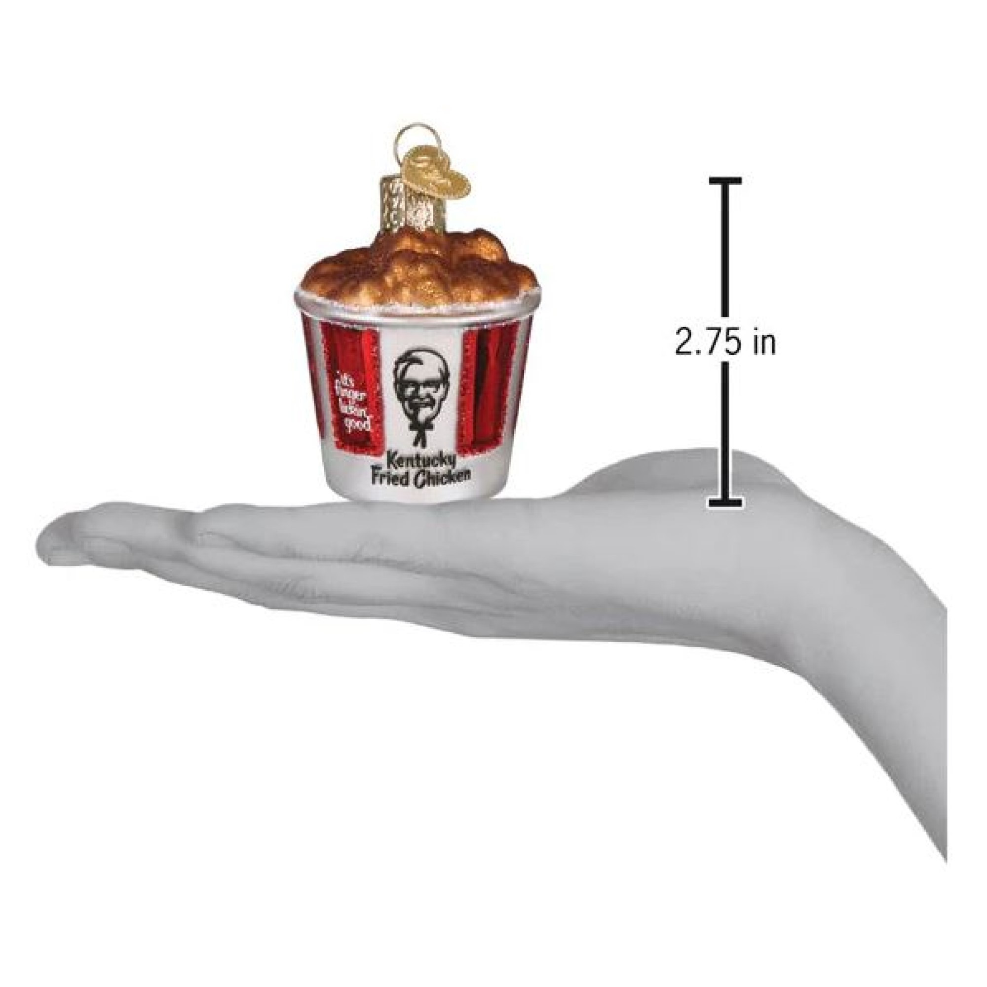 Old World Christmas Blown Glass Ornament for Christmas Tree, KFC Bucket of Chicken