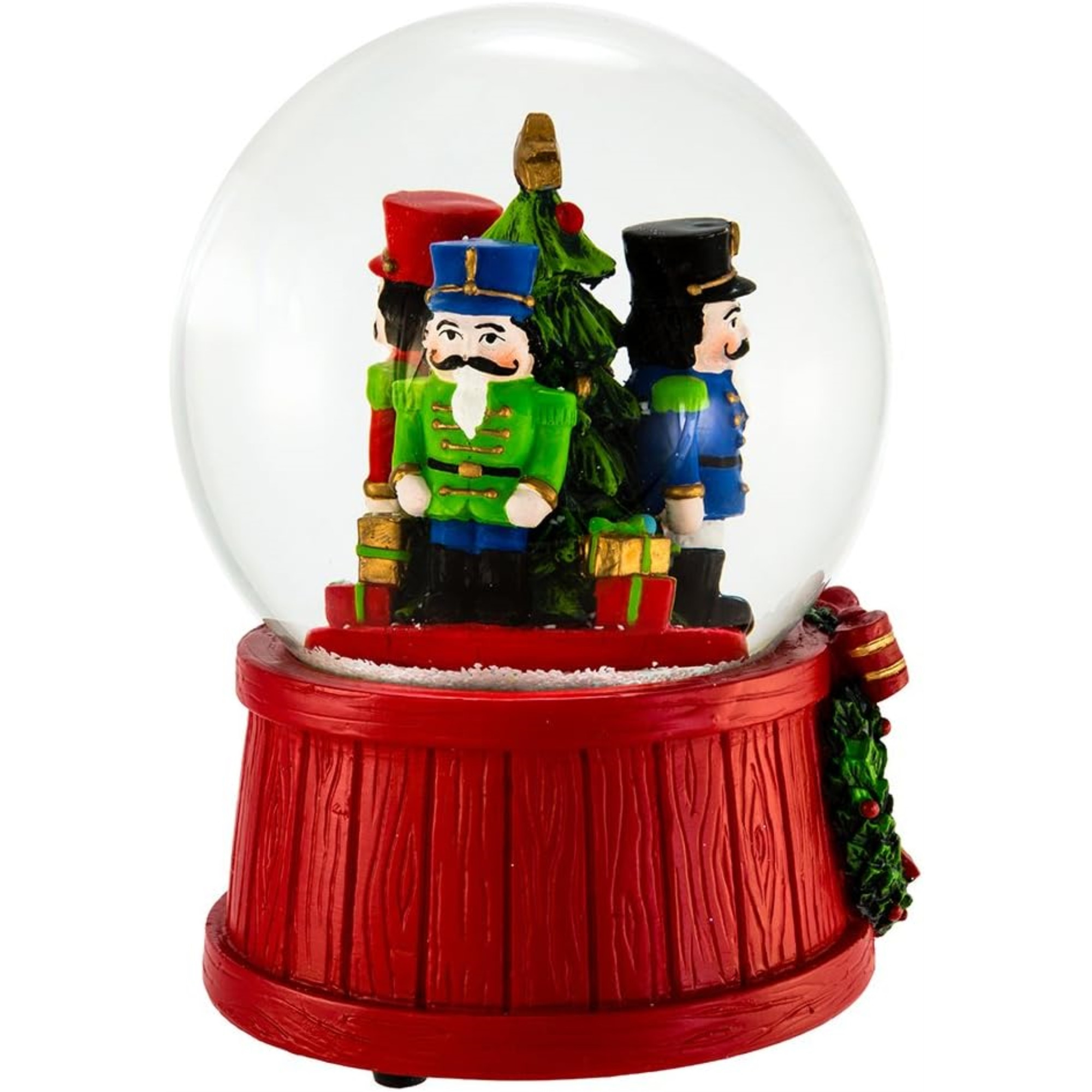 Kurt Adler Wind-Up Musical Snow Globe, "Silent Night", Nutcracker, 4in
