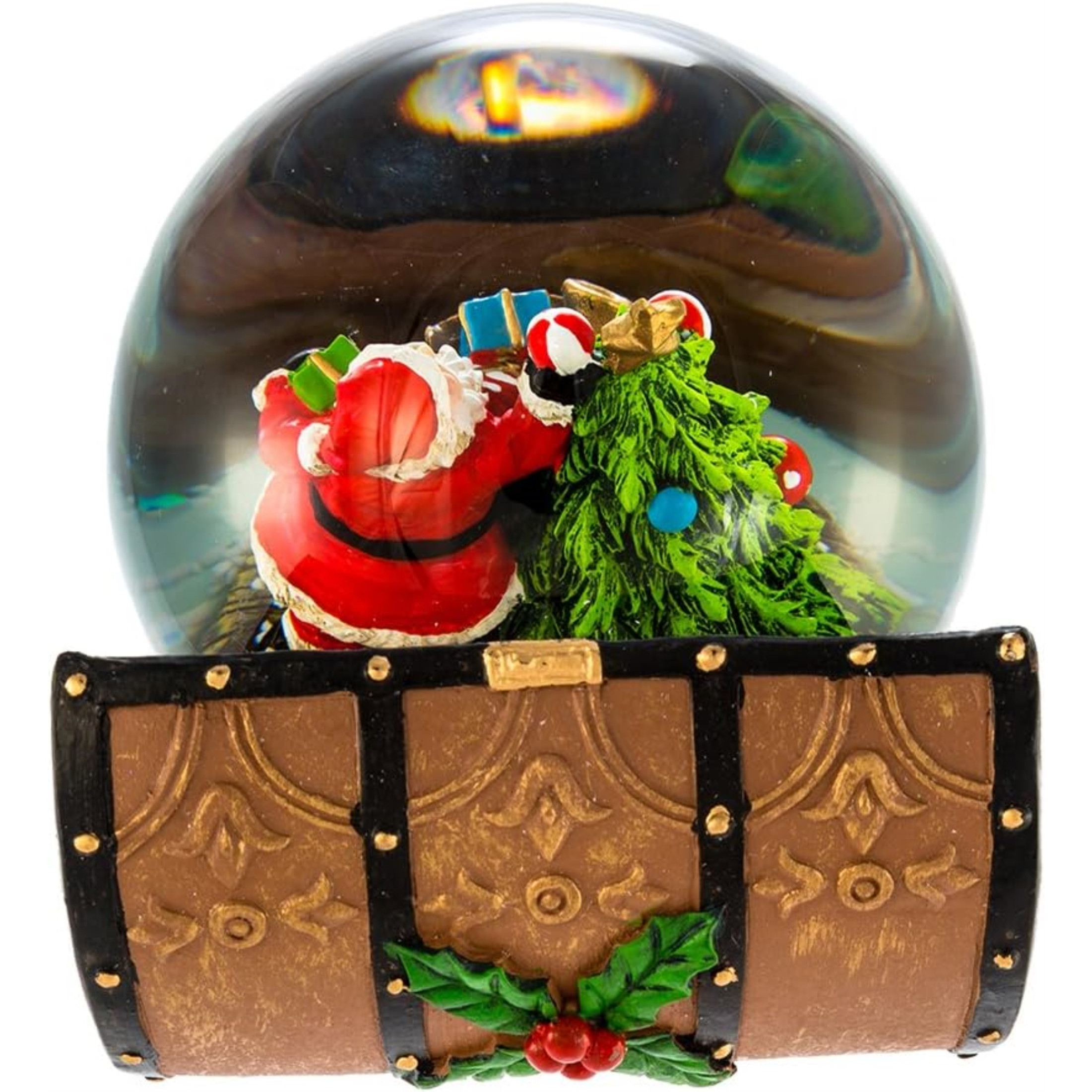 Kurt Adler Wind-Up Musical Santa Claus "We Wish You A Merry Christmas" Water Globe, 4"