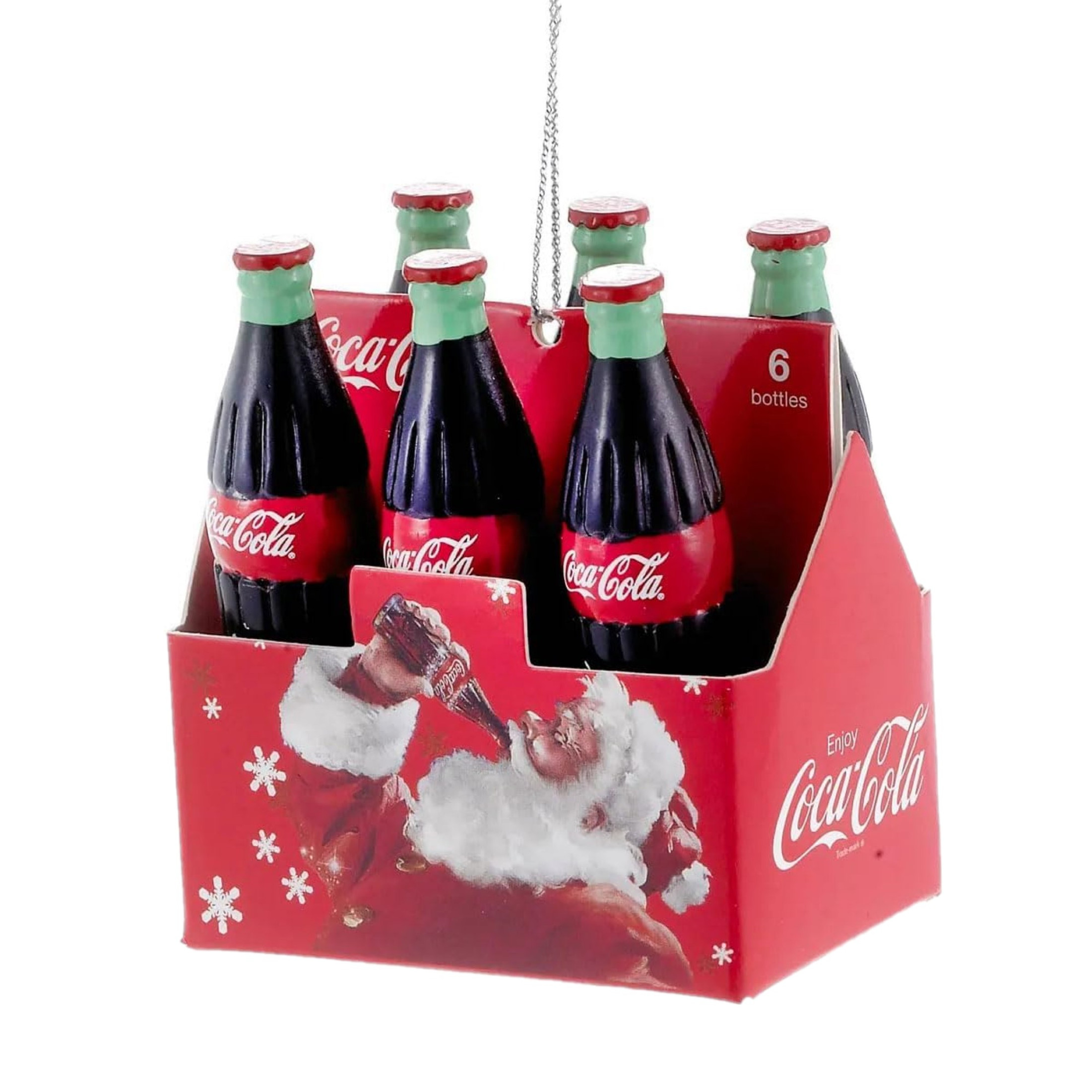 Kurt Adler Resin Ornament for Christmas Tree, Coca-Cola 6-Pack