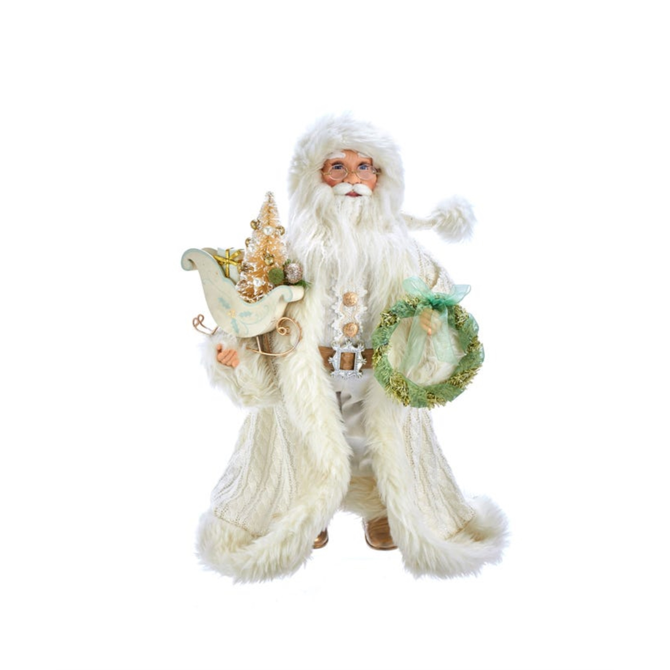 Kurt Adler Kringle Claus Collection Winter White Santa, 18"