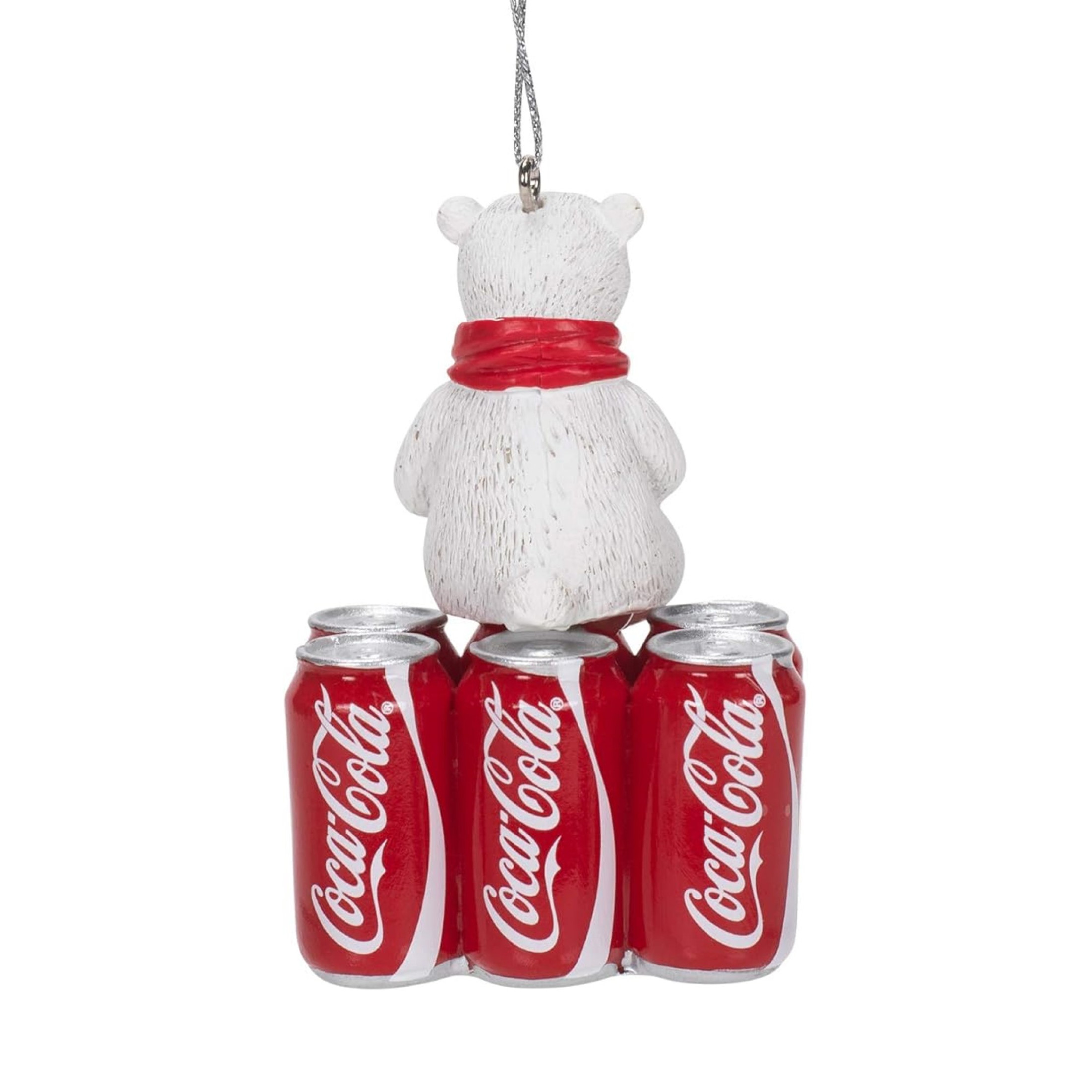 Kurt Adler Resin Ornament for Christmas Tree, Coca-Cola Cub with 6-Pack Cans