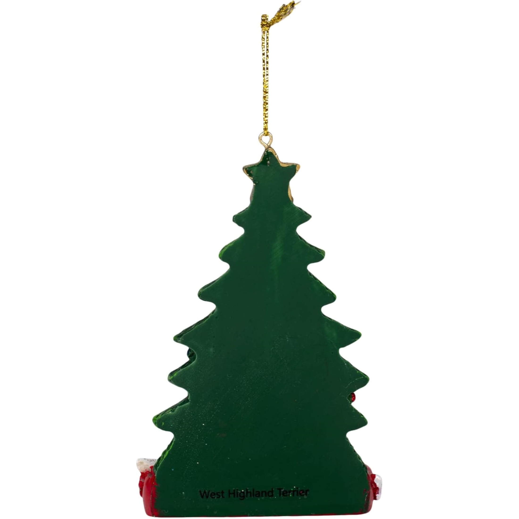 Kurt Adler Highland Terrier With Christmas Tree Hanging Ornament For Personalization, 4.25"