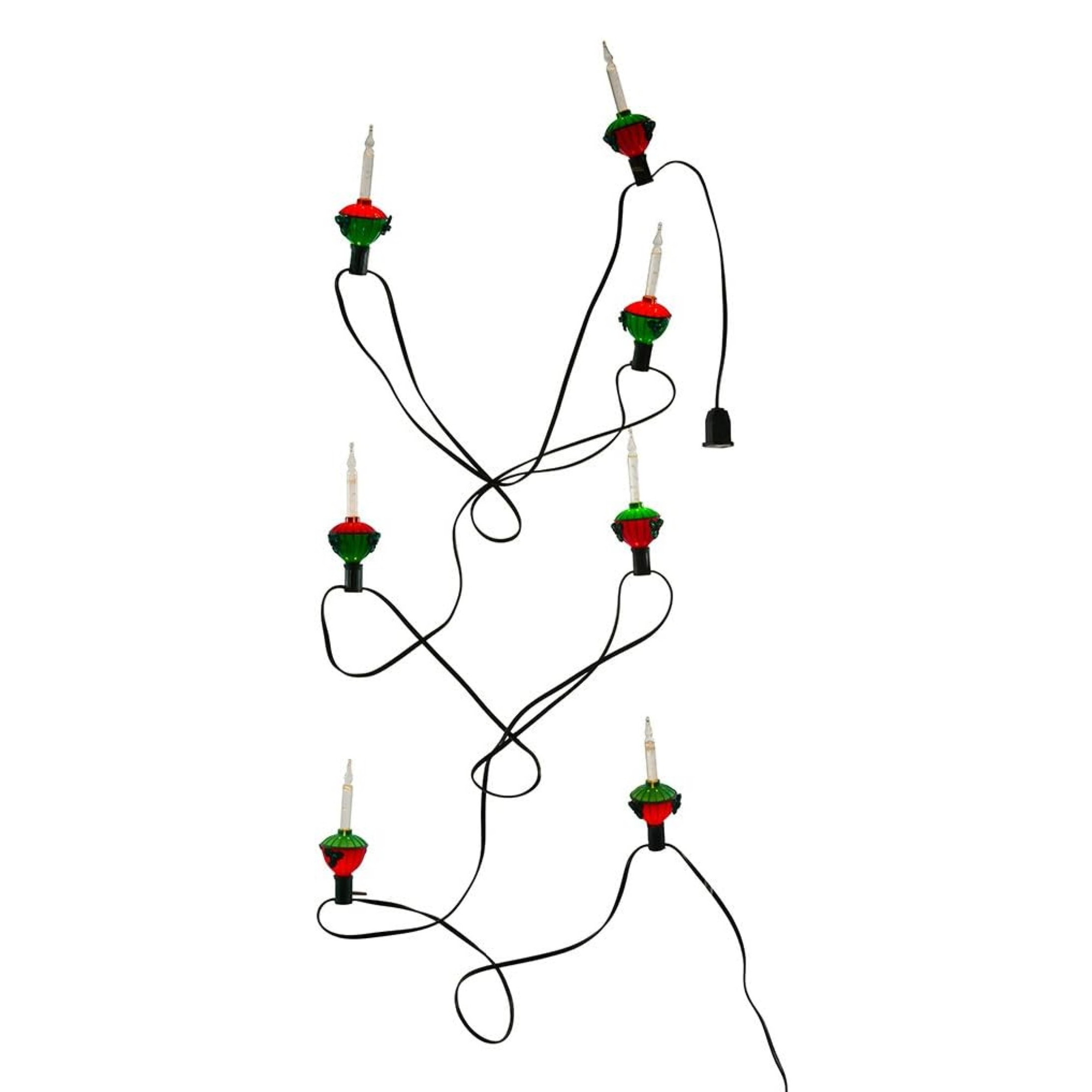 Kurt Adler Indoor/Outdoor UL 7-Light Holly Leaves & Berries Bubble Light Set, 11.5ft