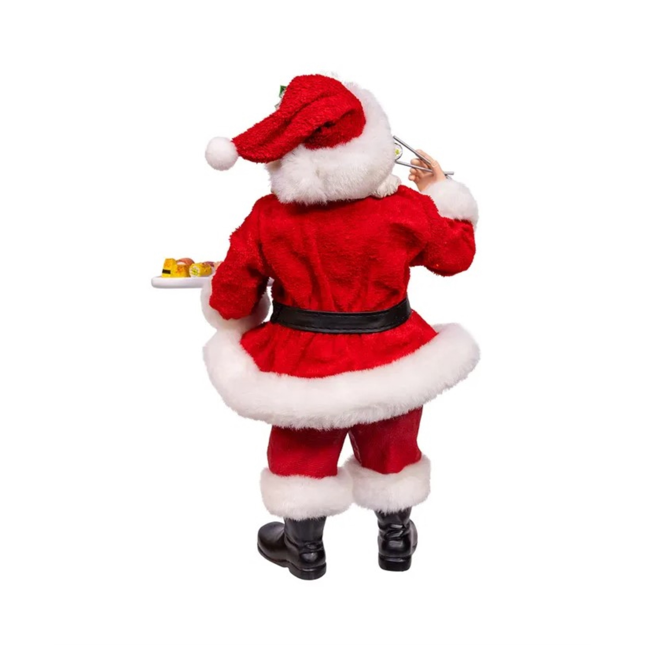Kurt Adler Fabriche Christmas Figurine, Santa with Sushi Platter, 10.5in