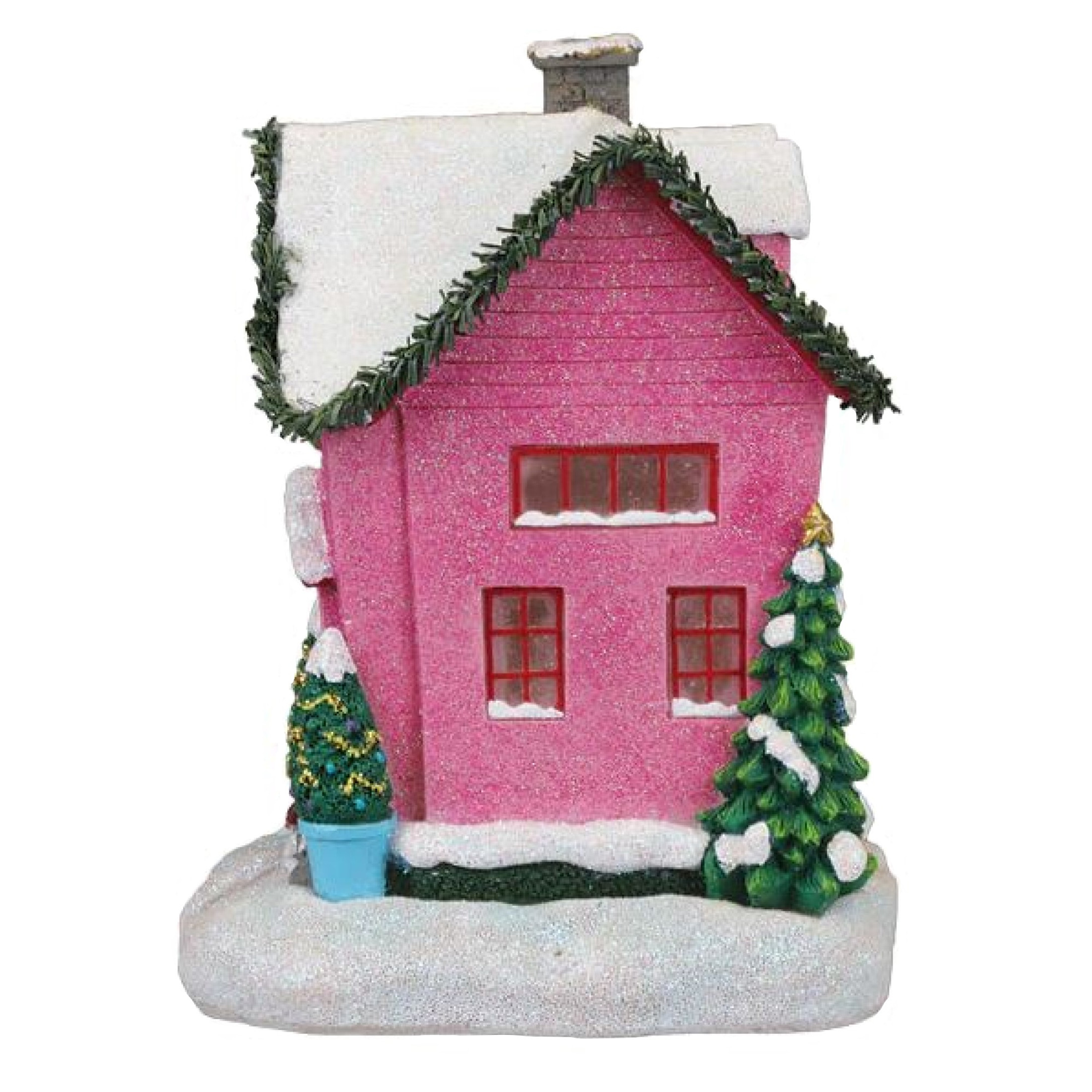Old World Christmas Resin Lighted Holiday Figurine, Holiday House, 7in