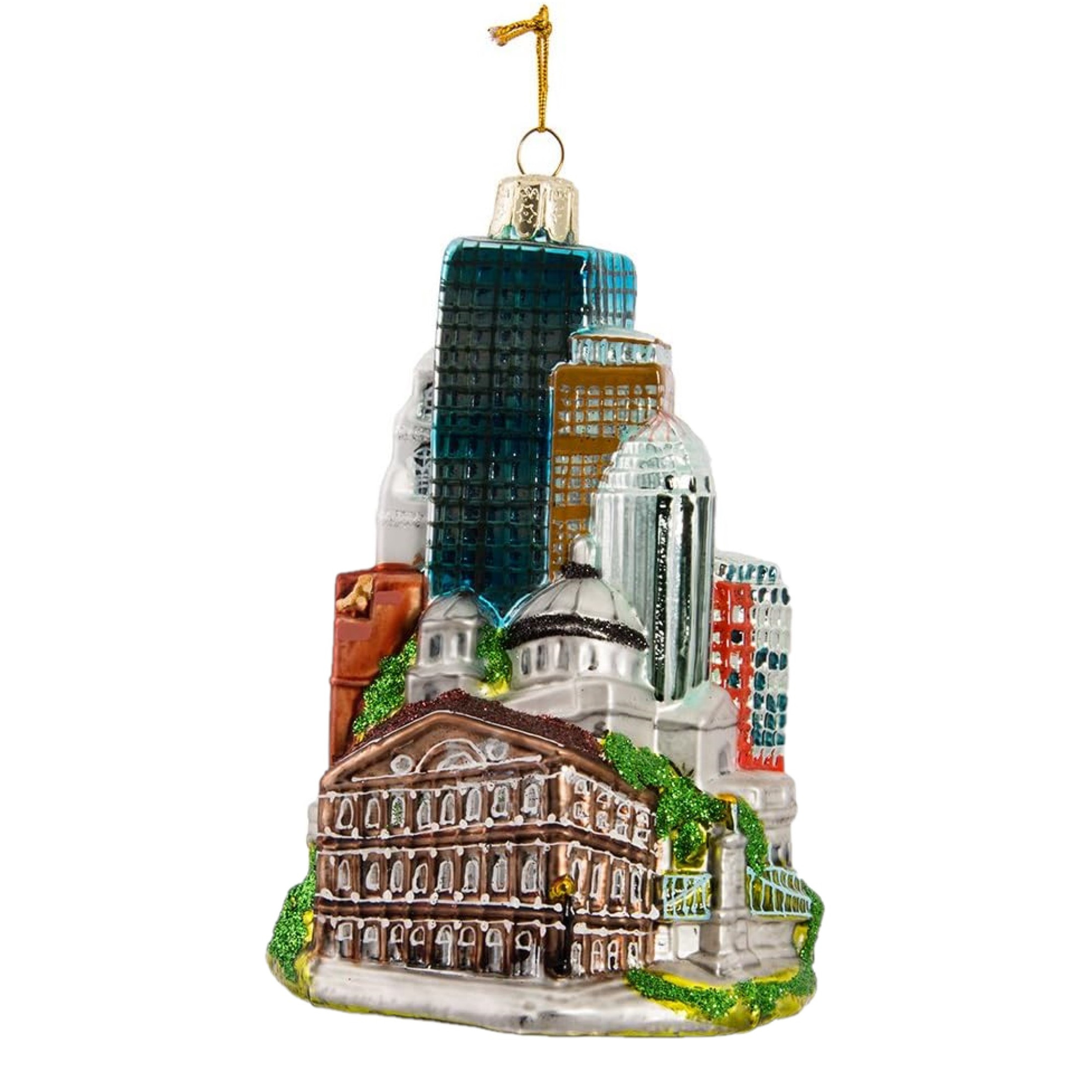 Kurt Adler Glass Ornament for Christmas Tree, Boston Cityscape Kurt Adler Glass Ornament for Christmas Tree, Boston Cityscape