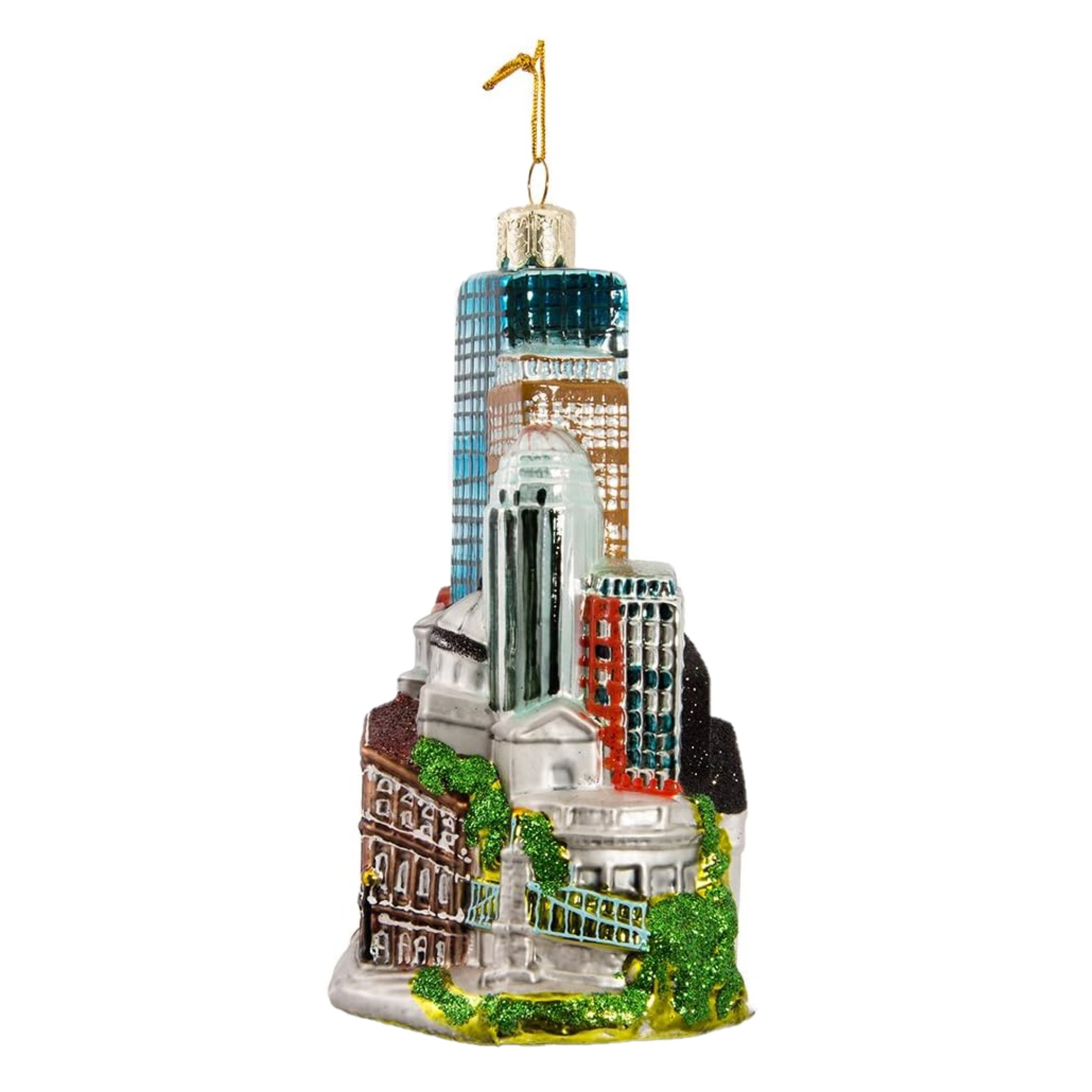 Kurt Adler Glass Ornament for Christmas Tree, Boston Cityscape Kurt Adler Glass Ornament for Christmas Tree, Boston Cityscape