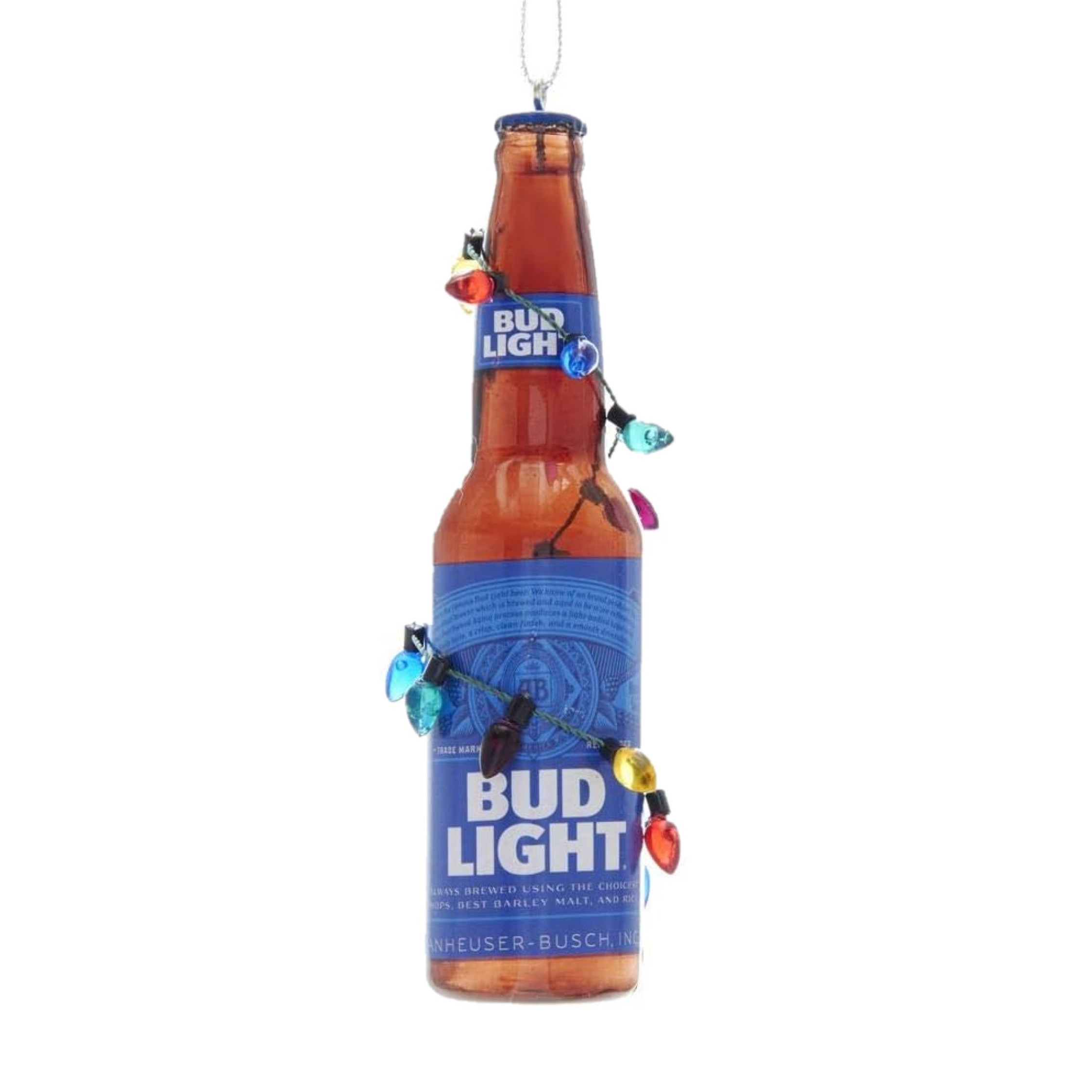 Kurt Adler Plastic Ornament for Christmas Tree, Budweiser Bud Light with Lights
