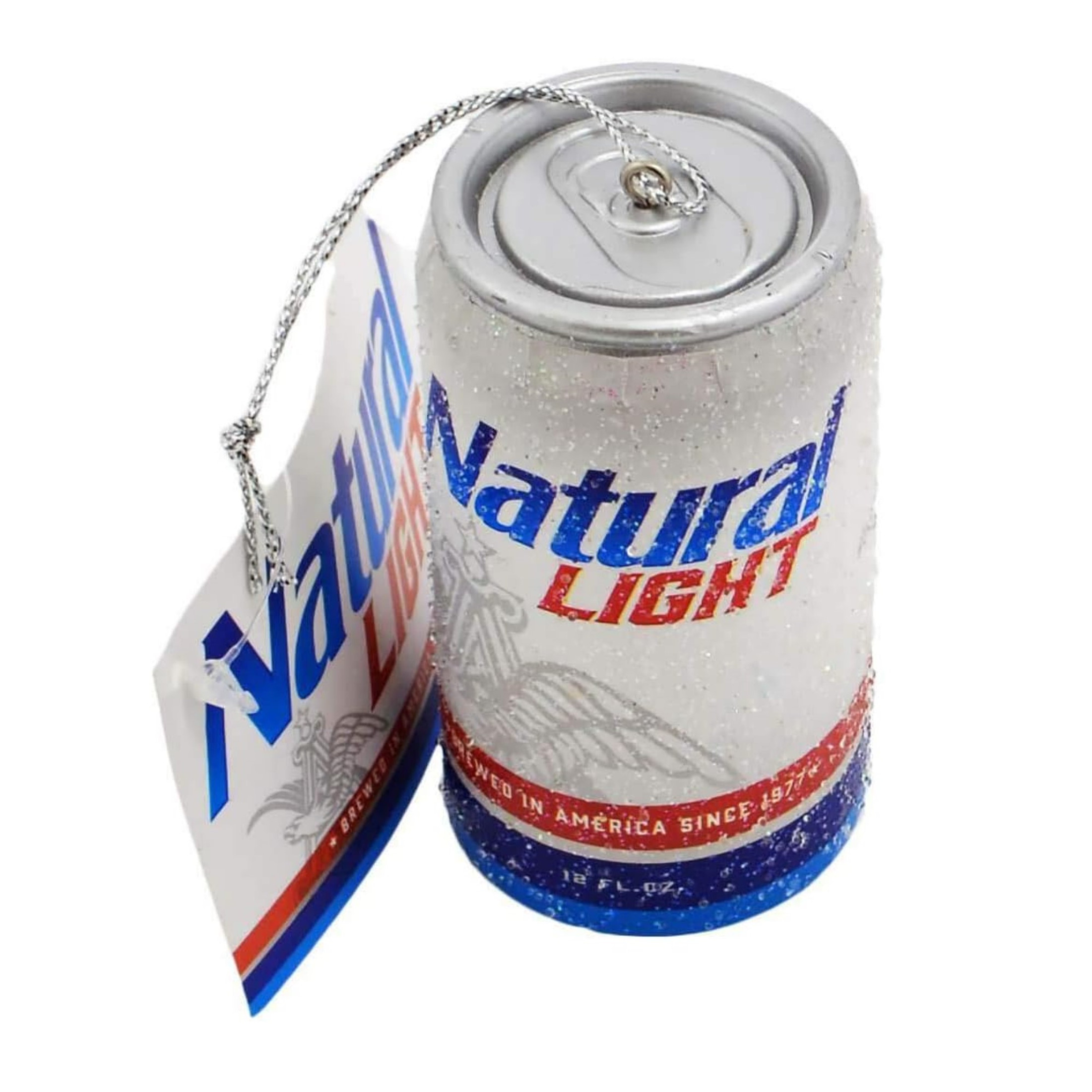 Kurt Adler Plastic Ornament for Christmas Tree, Budweiser Natural Light Can