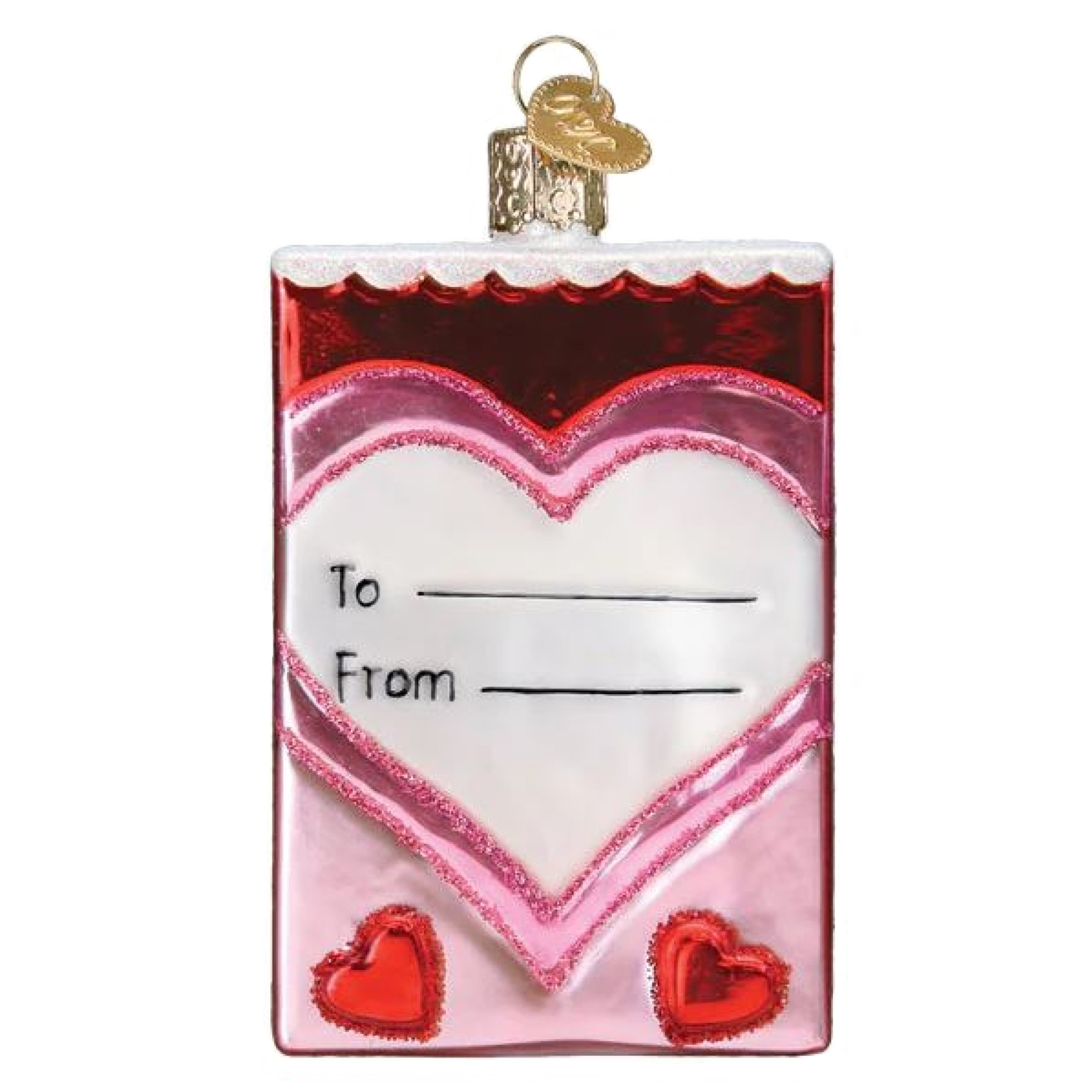 Old World Christmas Blown Glass Ornament for Christmas Tree, Conversation Candy Hearts