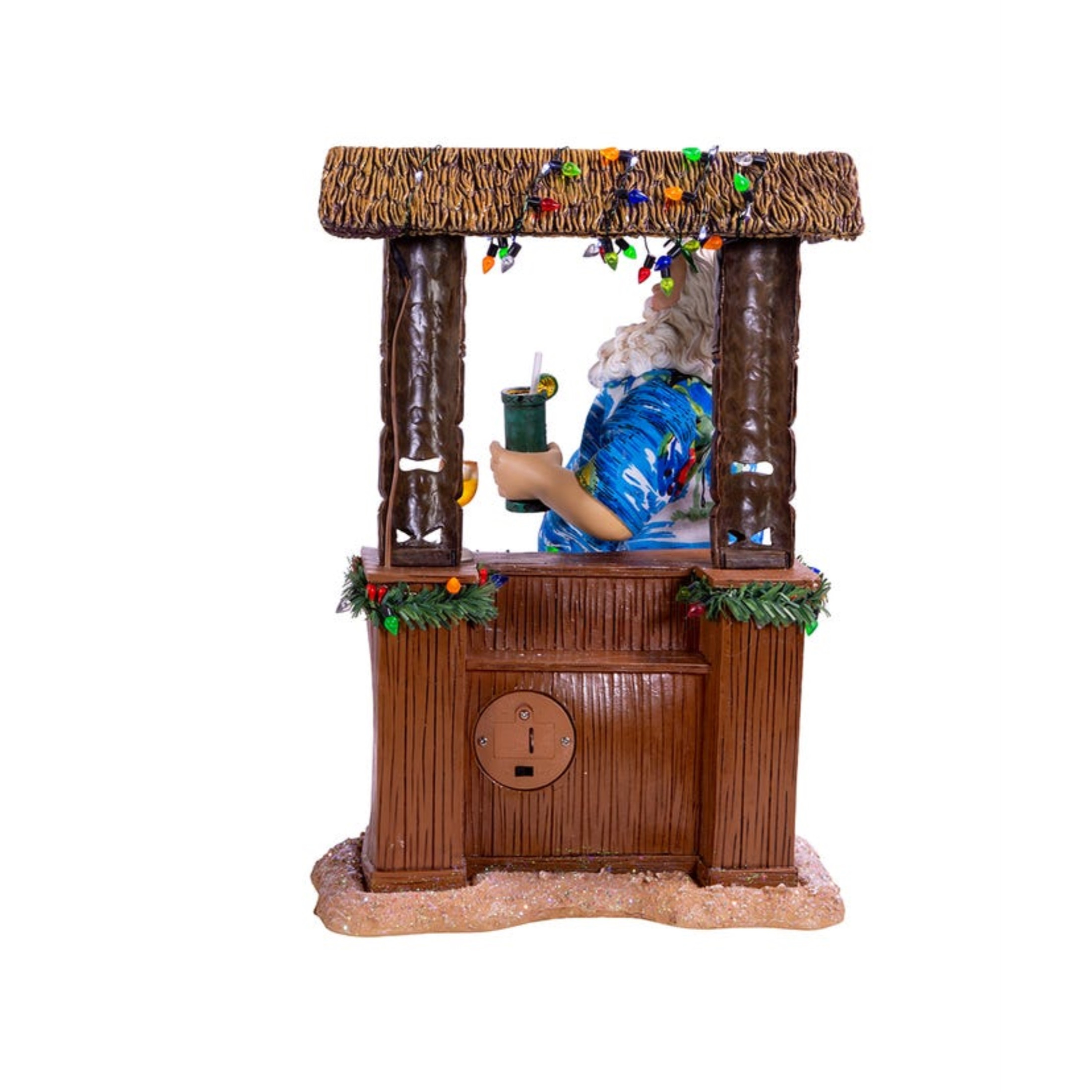 Kurt Adler Fabriché™ Beach Santa Sitting at Tiki Bar Standing Christmas Display