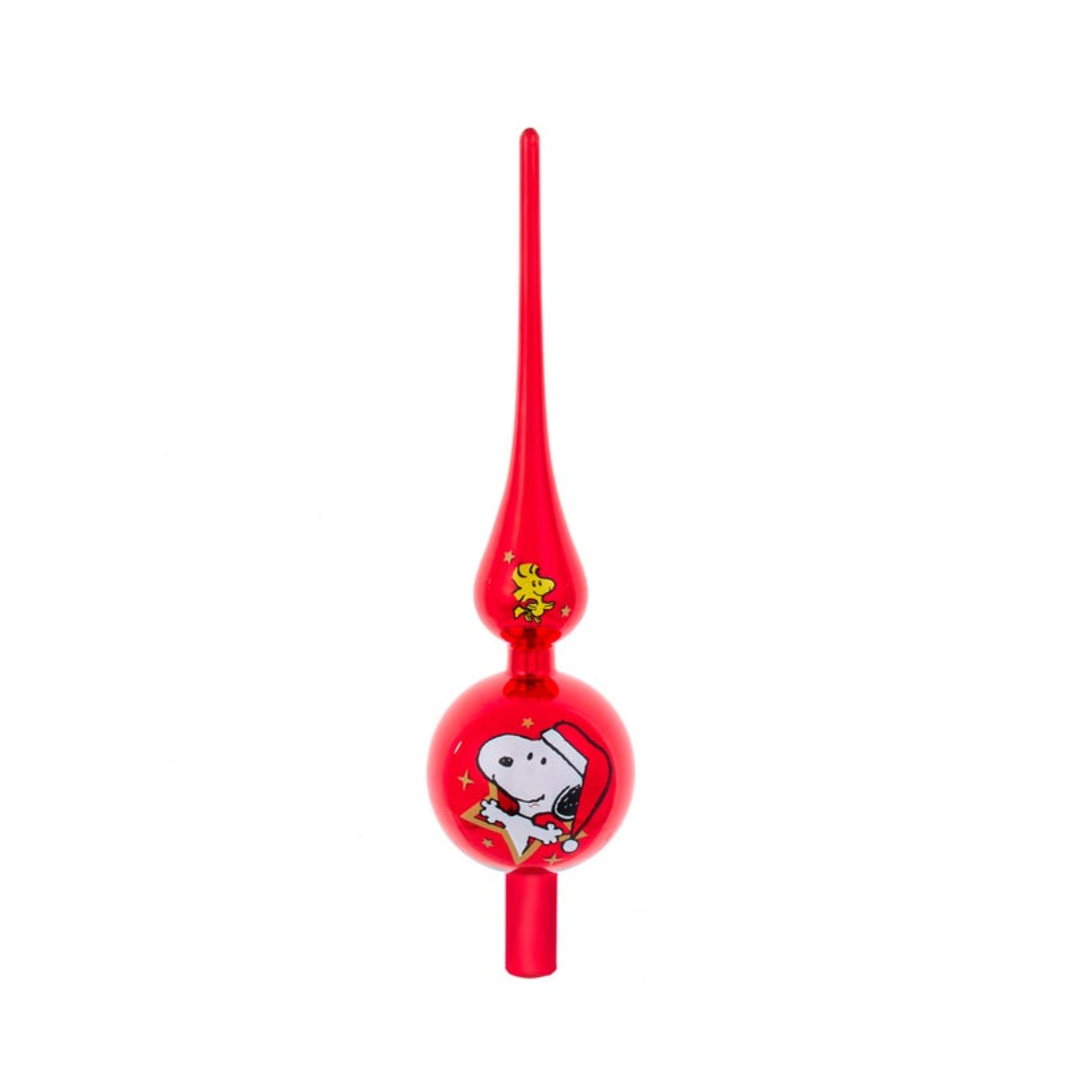 Kurt Adler Un-Lit Peanuts© Glass Snoopy Finial Treetop, 12"