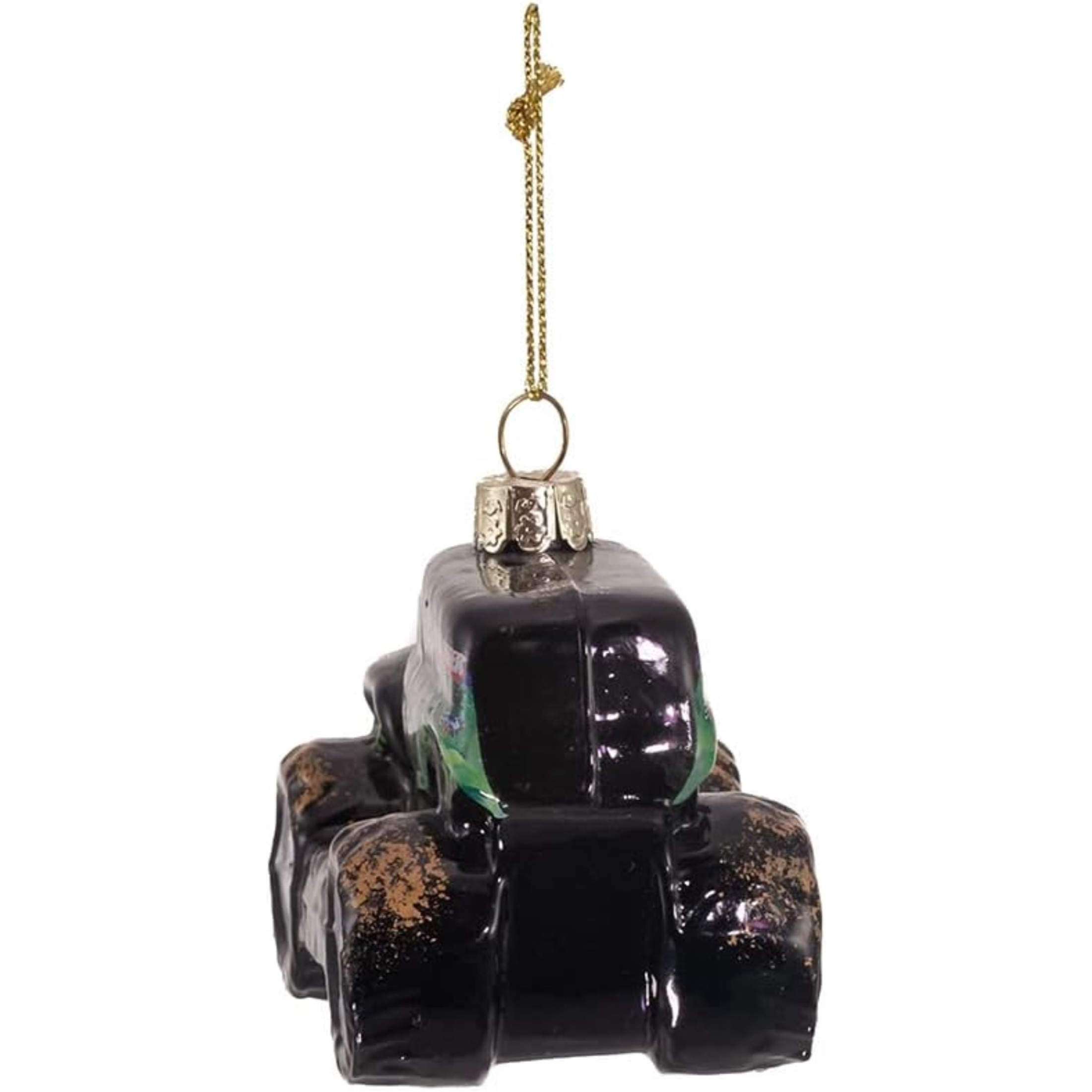 Kurt Adler Glass Ornament for Christmas Tree, Monster Jam Grave Digger, 6"