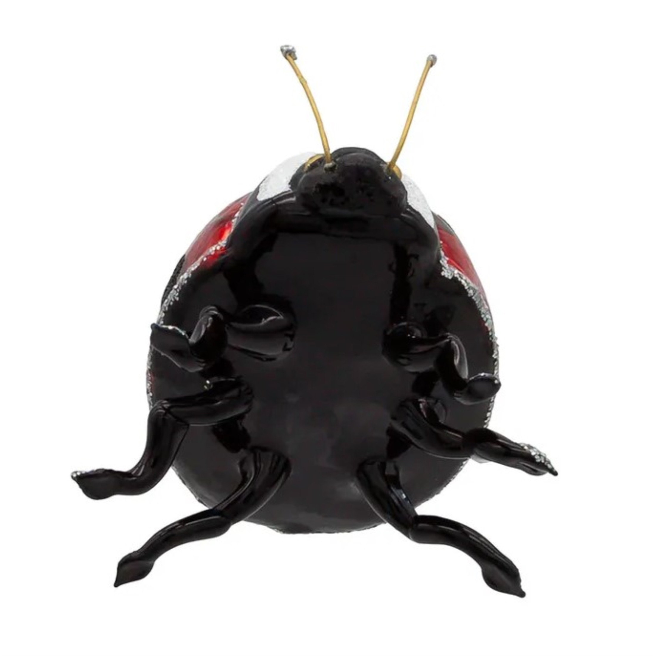 Kurt Adler Noble Gems Glass Ornament for Christmas Tree, Ladybug, 3"