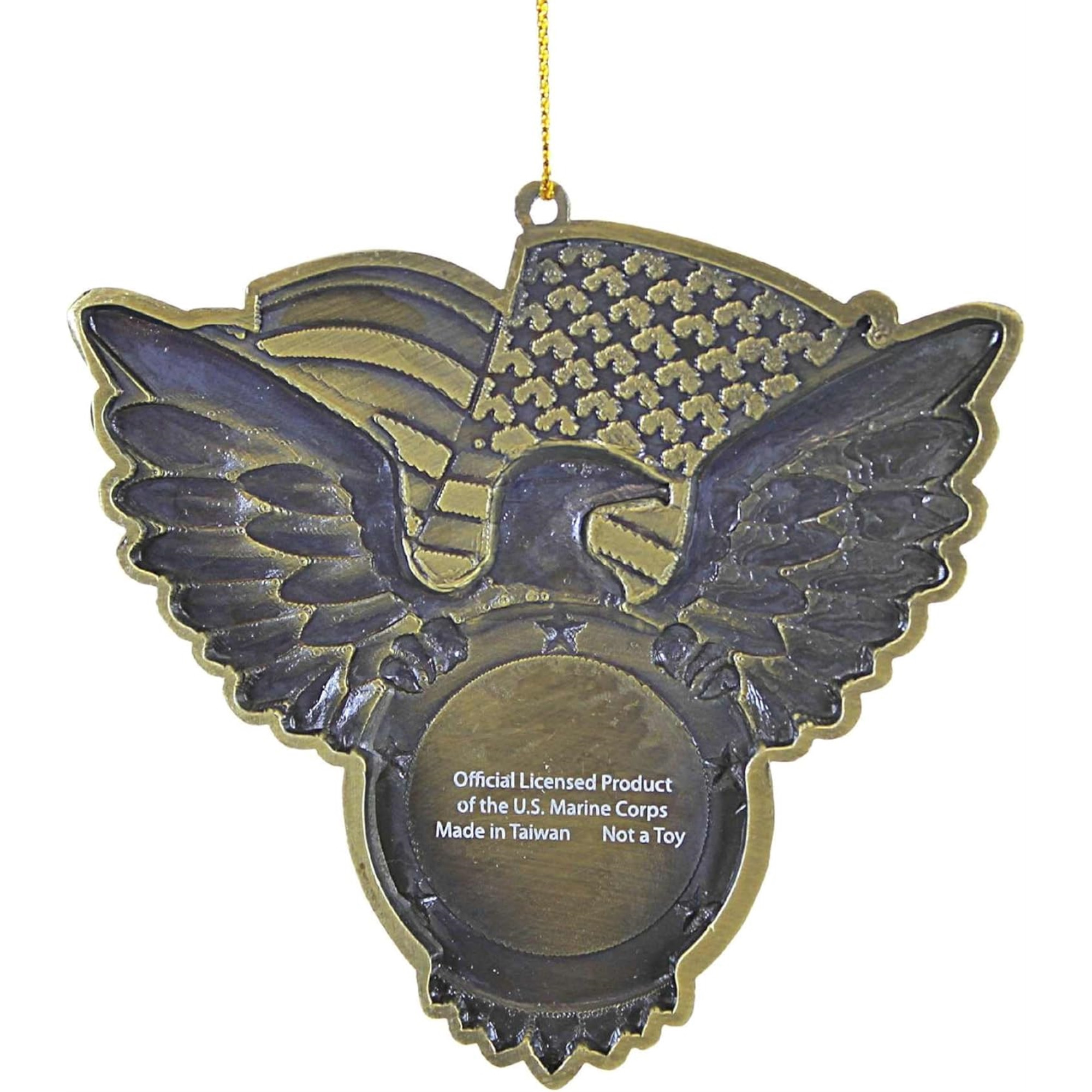 Kurt Adler Metal Ornament for Christmas Tree, U.S. Marine Corps Eagle with Seal, 4"