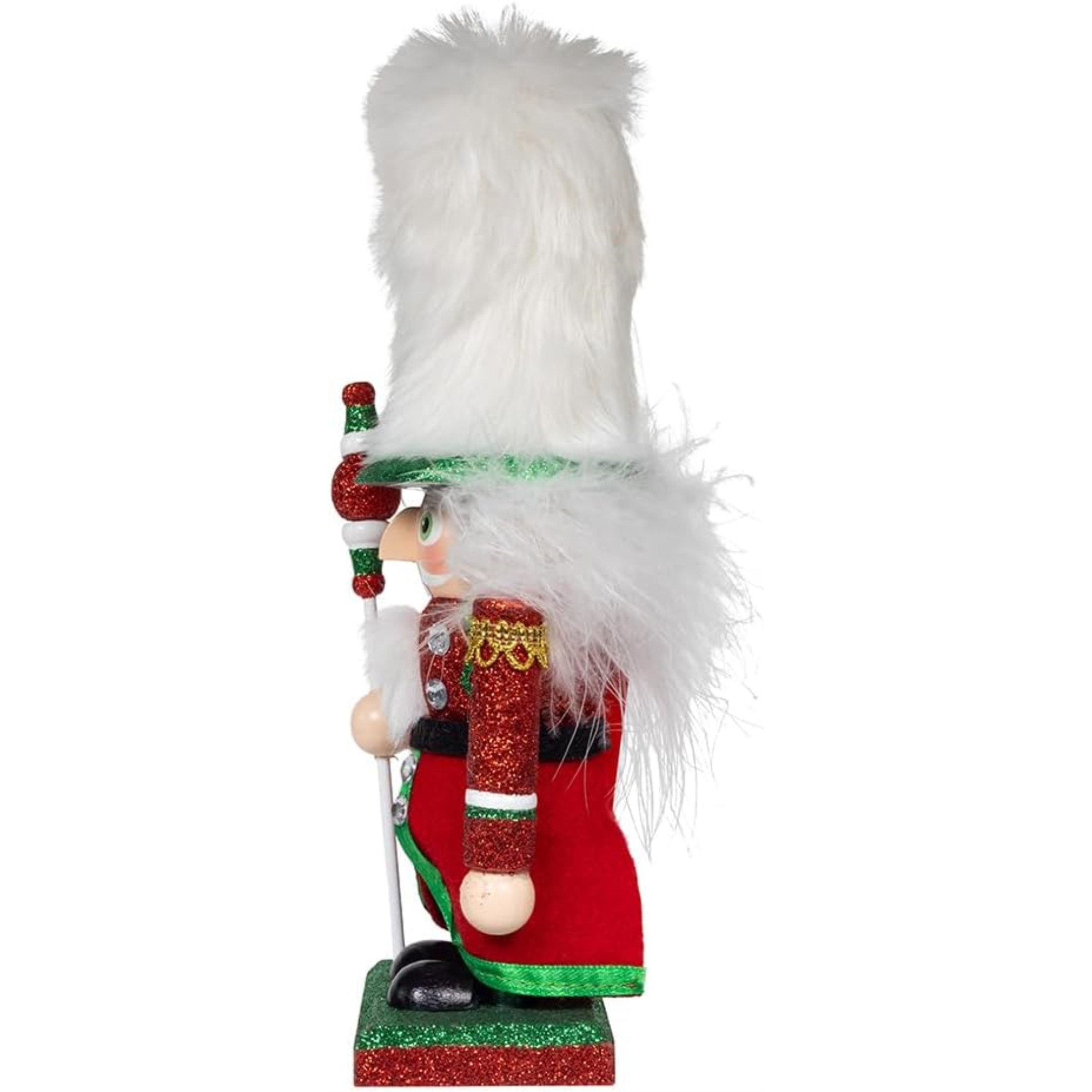 Kurt Adler Hollywood Wooden Nutcracker Collection, Red, Green & White Soldier, 9"