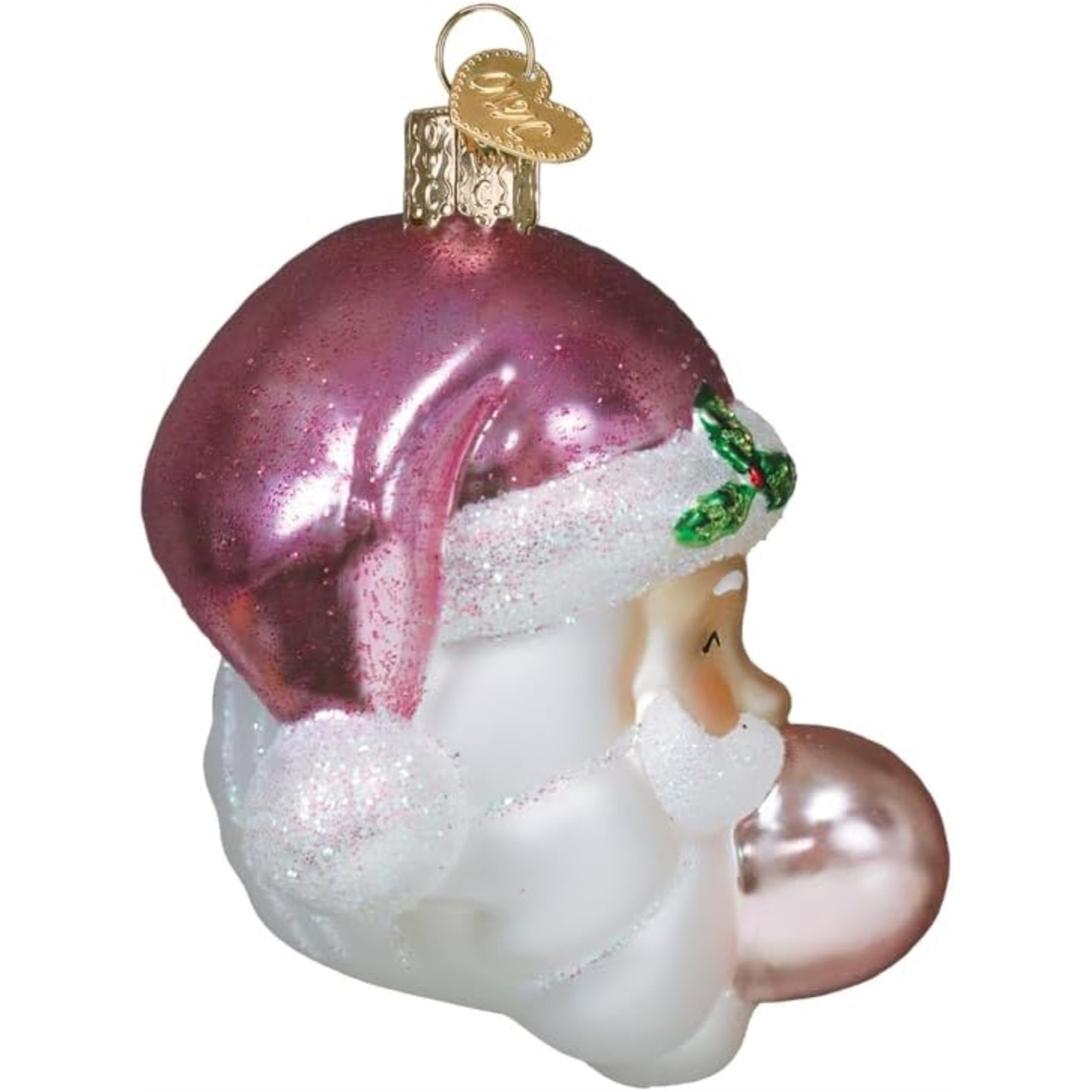 Old World Christmas Blown Glass Ornament for Christmas Tree, Bubblegum Papa Noel