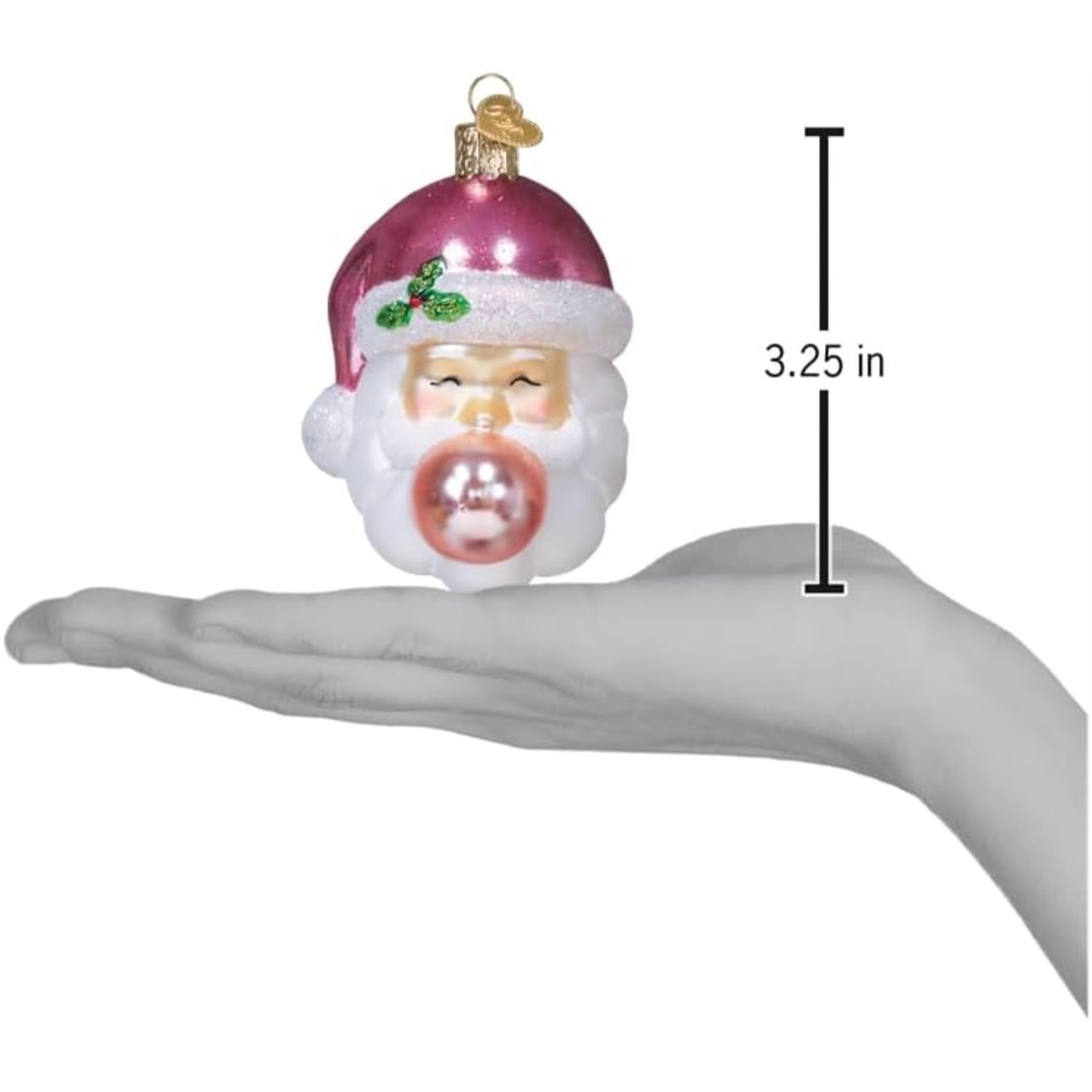 Old World Christmas Blown Glass Ornament for Christmas Tree, Bubblegum Papa Noel Old World Christmas Blown Glass Ornament for Christmas Tree, Bubblegum Papa Noel
