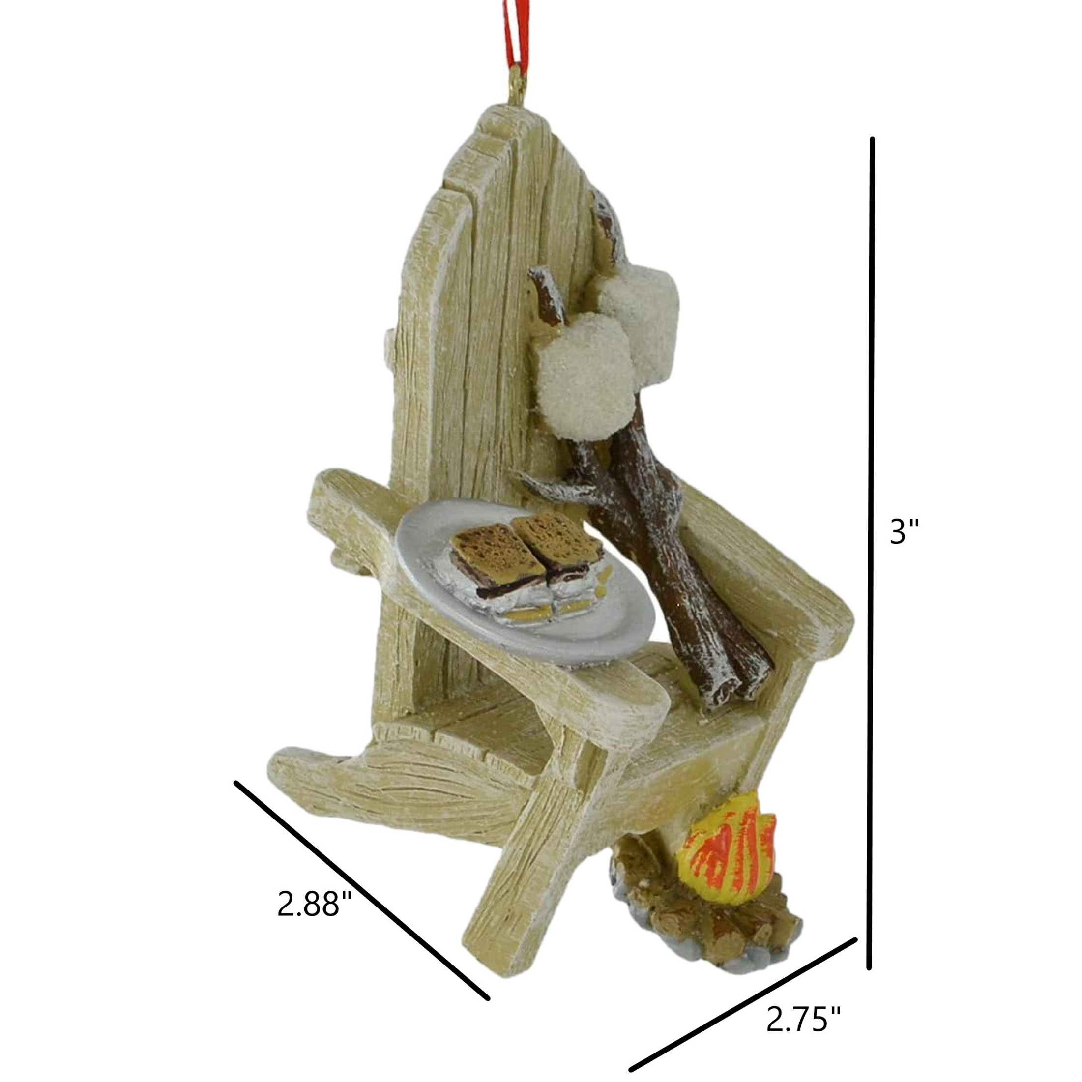 Kurt Adler Resin Ornament for Christmas Tree, Adirondack Chair & S'mores