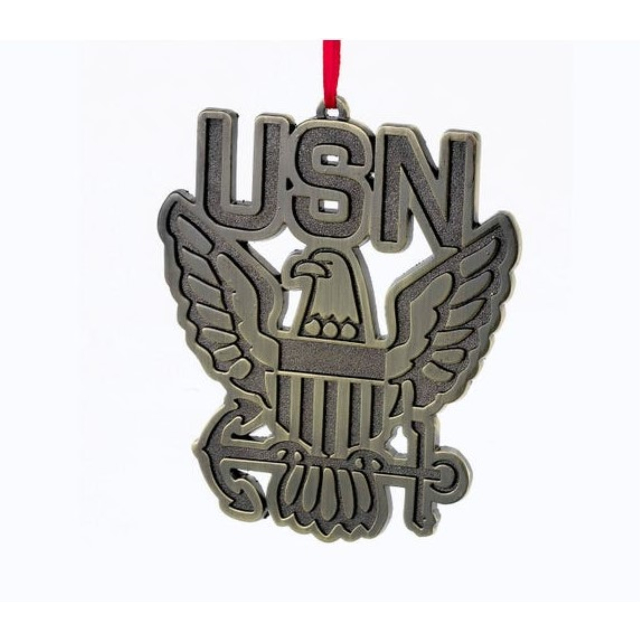 Kurt Adler Metal Ornament for Christmas Tree, U.S. Navy "USN" Eagle, 3.5"