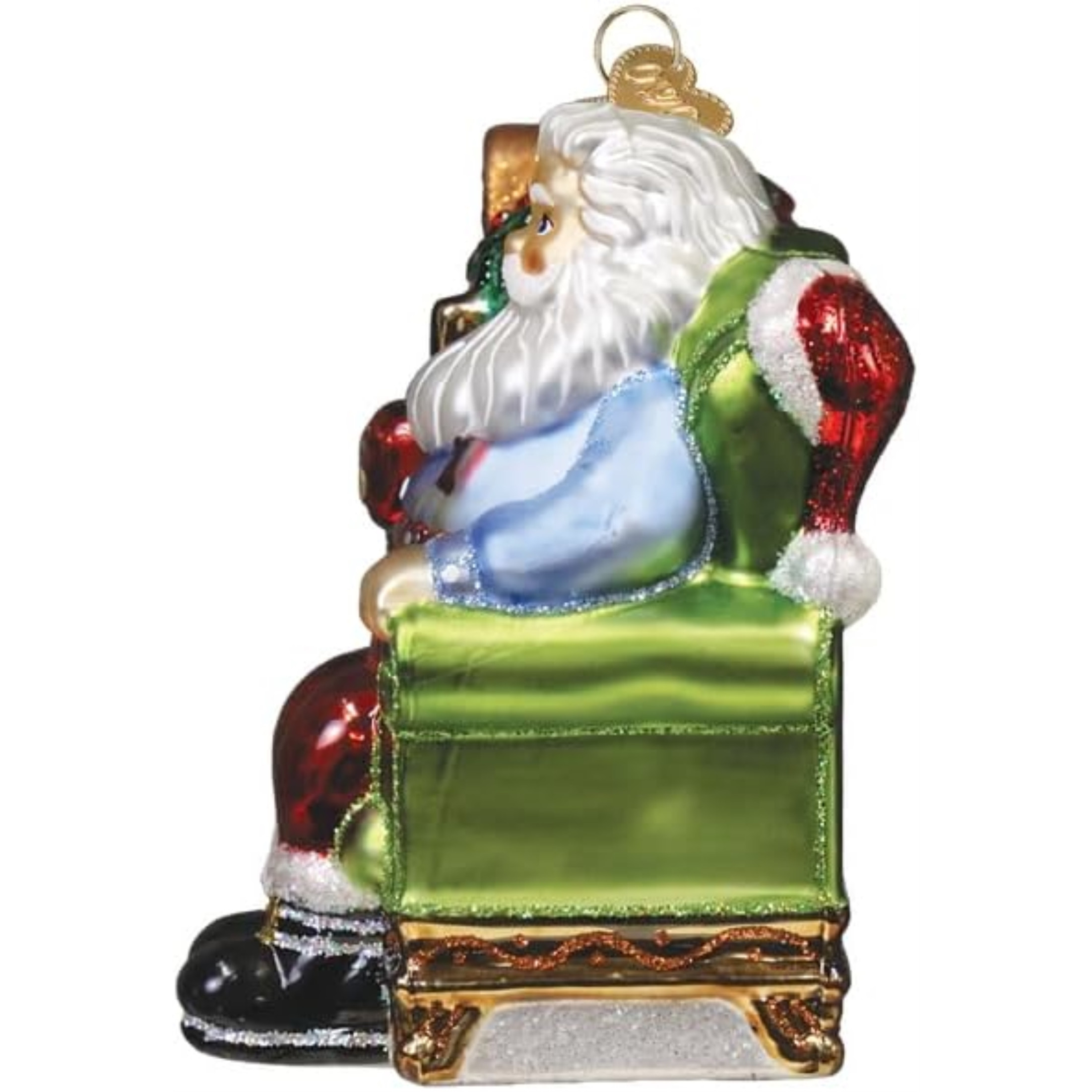 Old World Christmas Blown Glass Ornament for Christmas Tree, Santa at Hearth