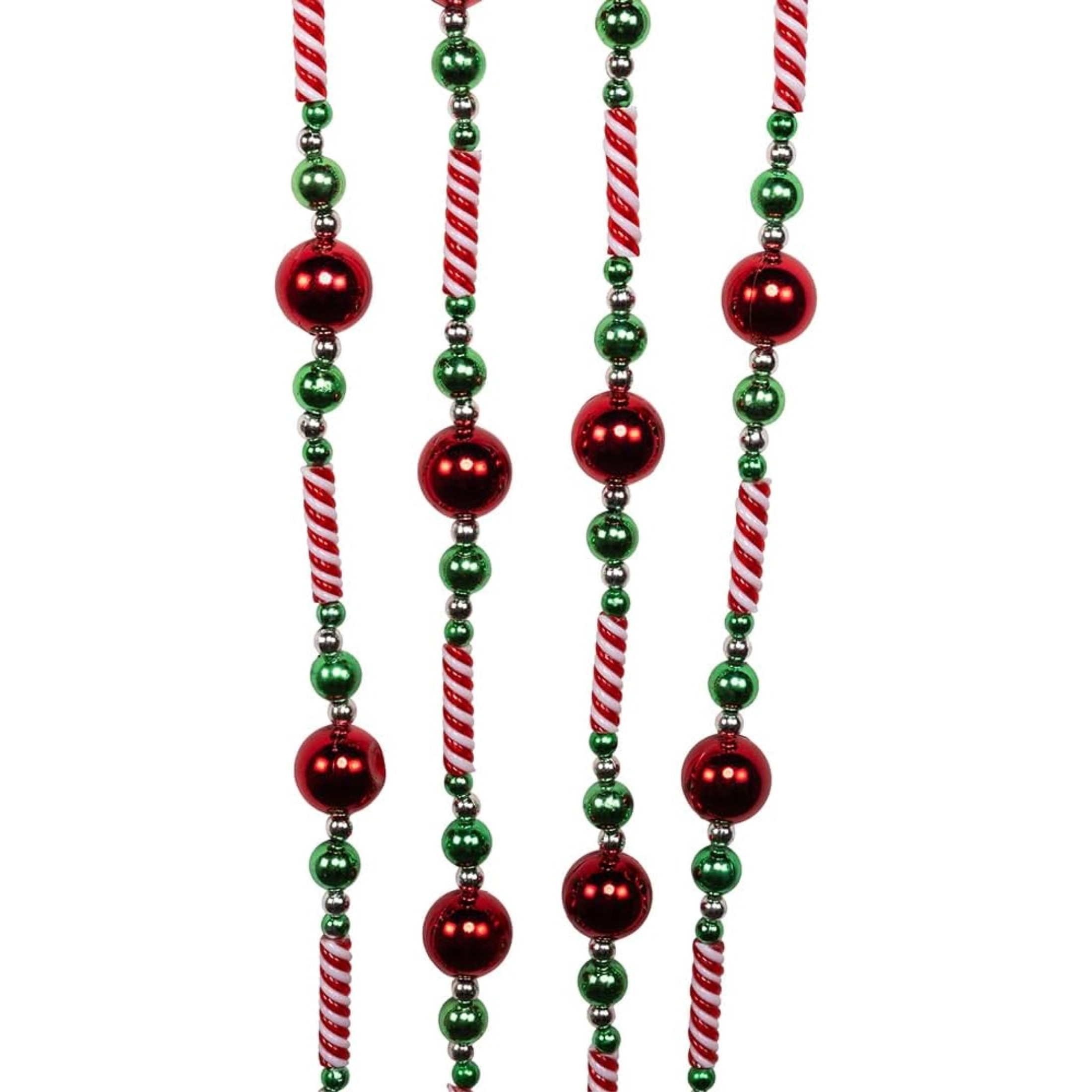 Kurt Adler Christmas Candy Beaded Garland, Red and Green, 8ft