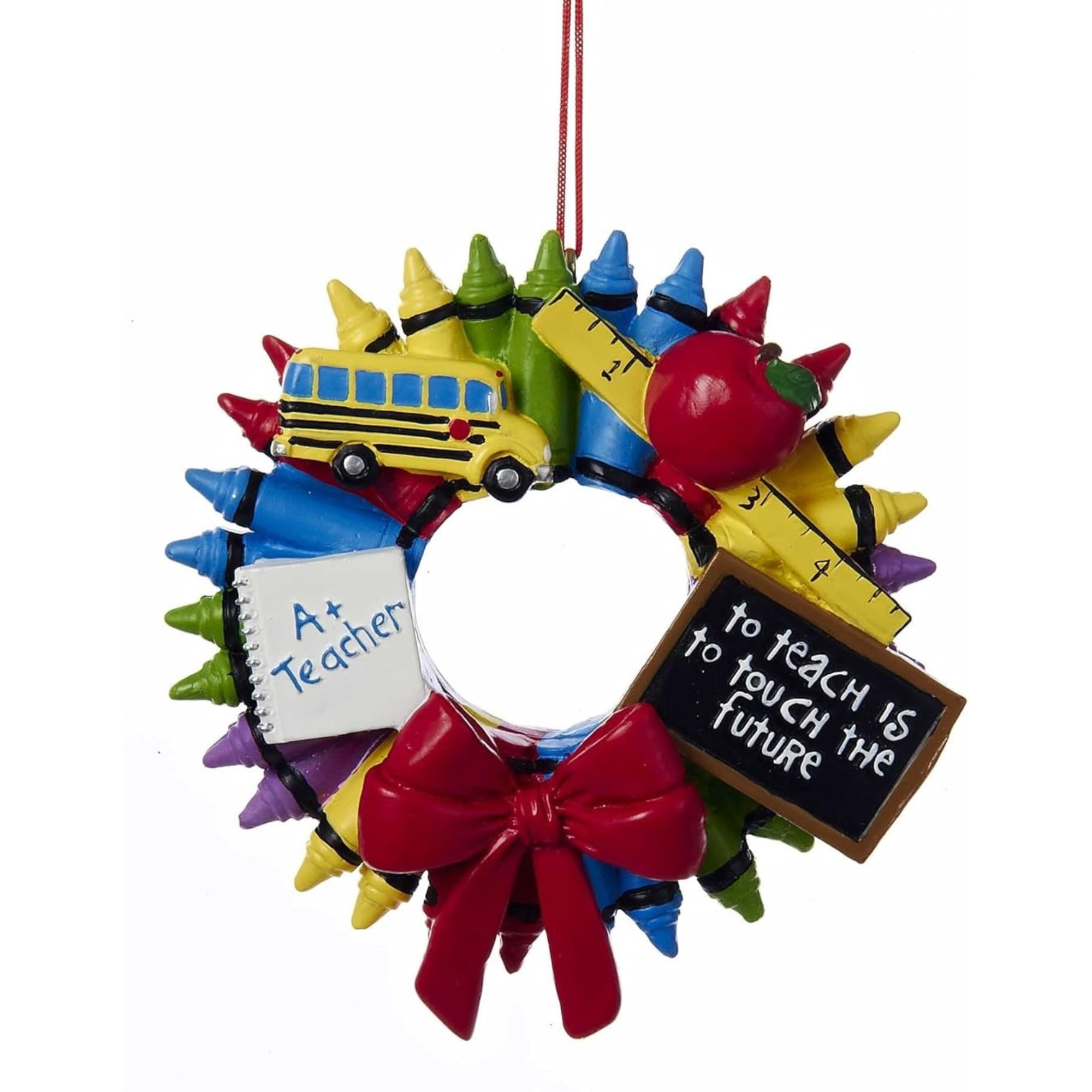 Kurt Adler Resin Ornament for Christmas Tree, Crayon Wreath