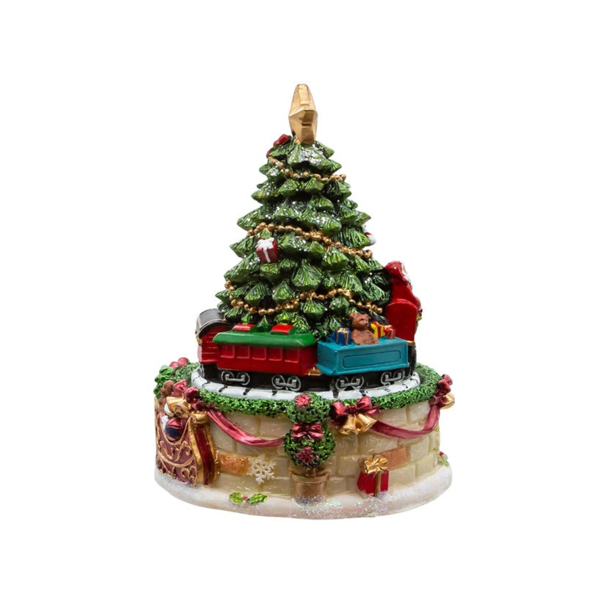 Kurt Adler Musical Wind-Up Table Piece, 6" Revolving Christmas Tree Plays "O Christmas Tree"