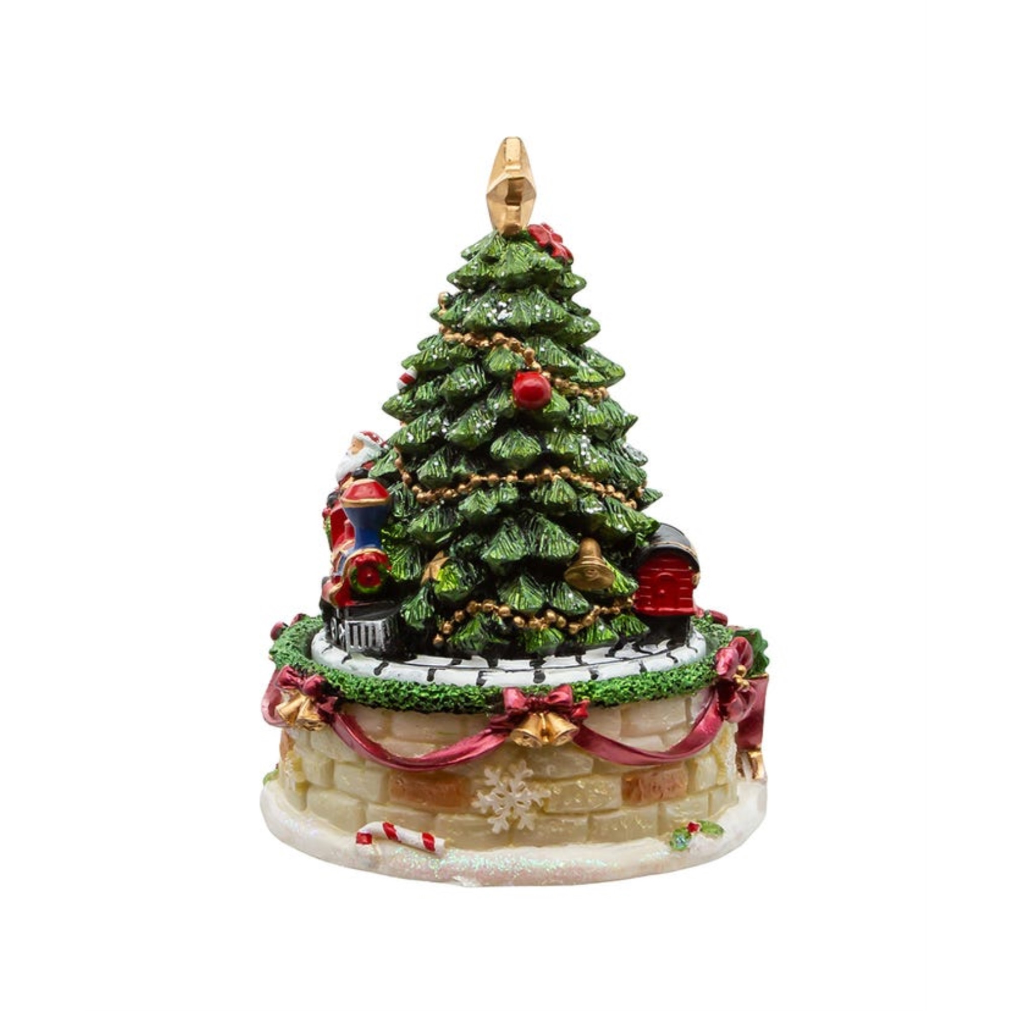 Kurt Adler Musical Wind-Up Table Piece, 6" Revolving Christmas Tree Plays "O Christmas Tree"