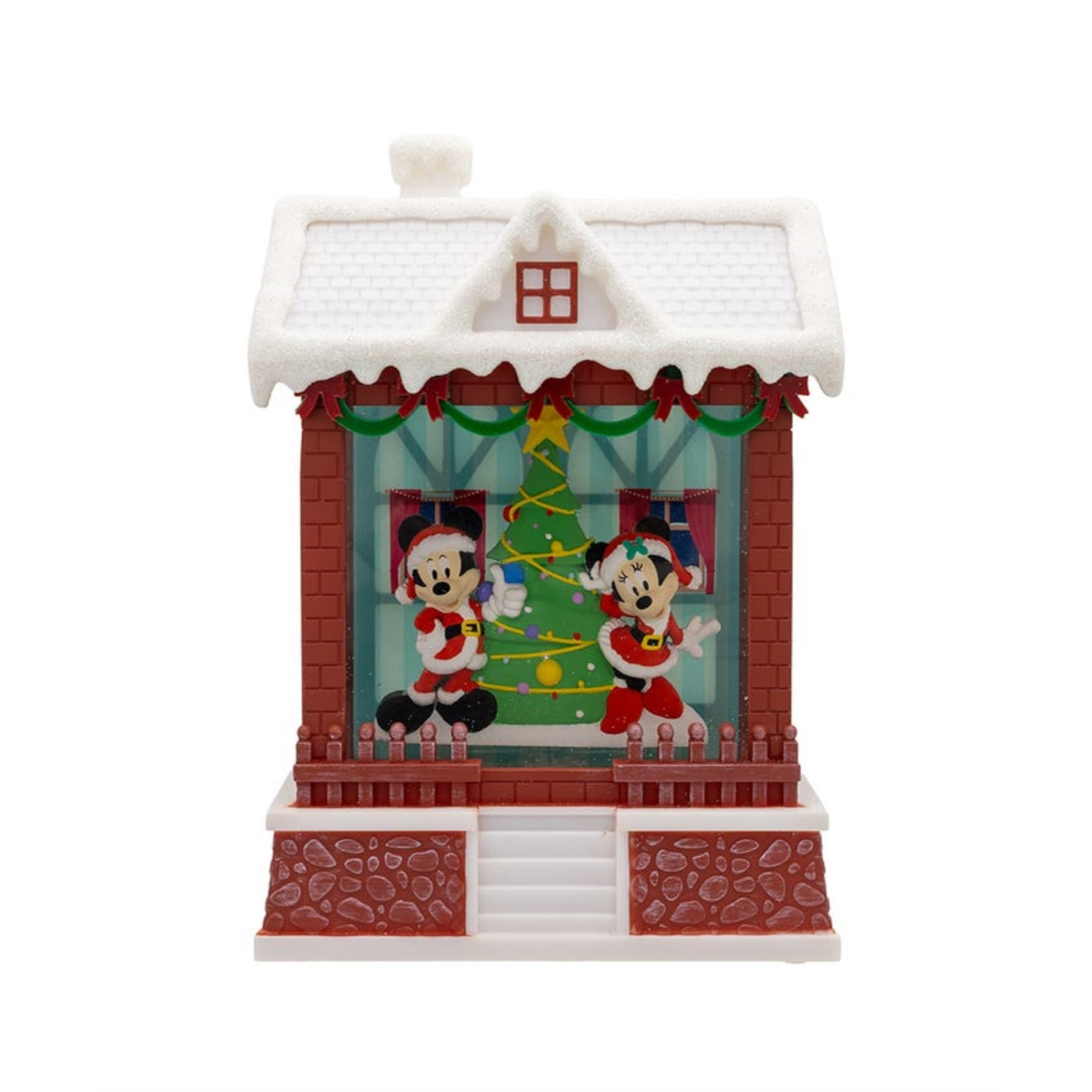 Kurt Adler Battery Operated Disney© Light-Up Mickey Santa Lantern, 7.5"