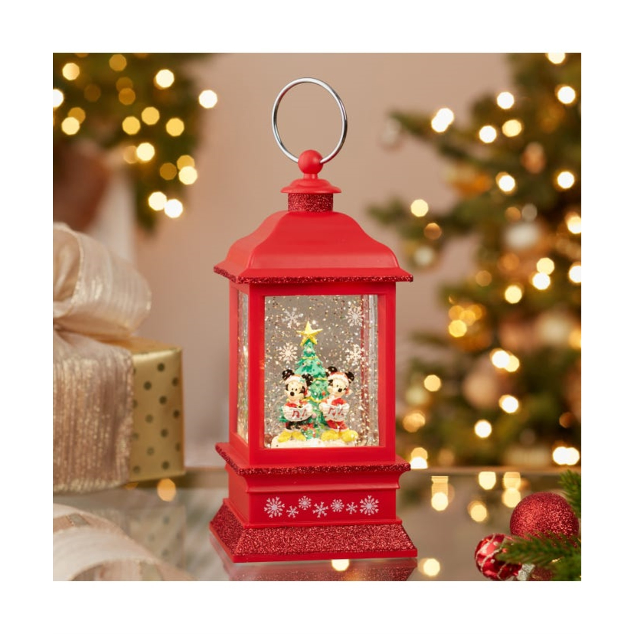 Kurt Adler Battery Operated Disney© Mickey & Minnie Musical Light-Up Lantern, 9"