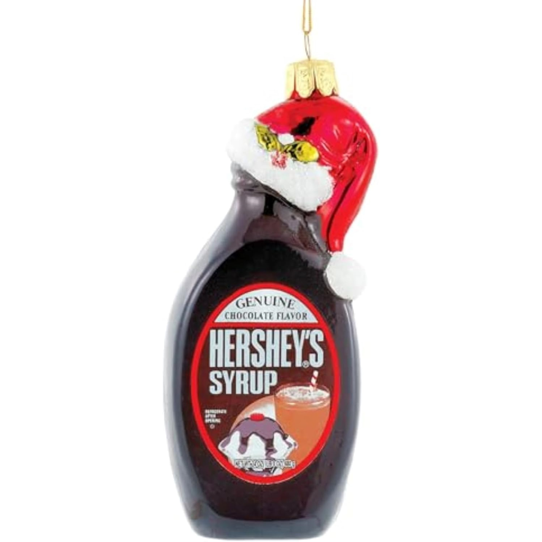 Kurt Adler Glass Ornament for Christmas Tree, Hershey Syrup Bottle
