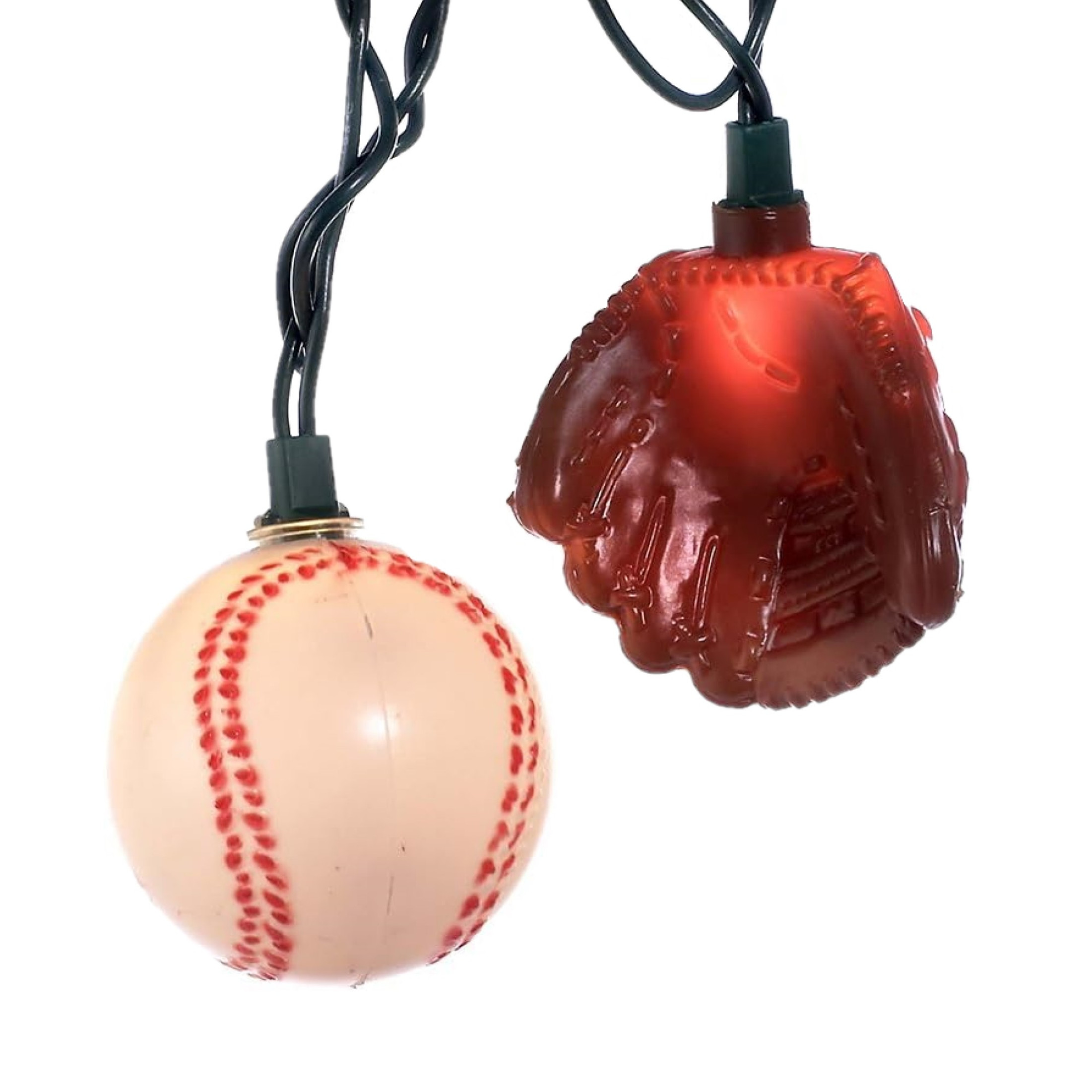 Kurt Adler Indoor/Outdoor UL 10-Light Baseball and Glove Light Set, 9ft