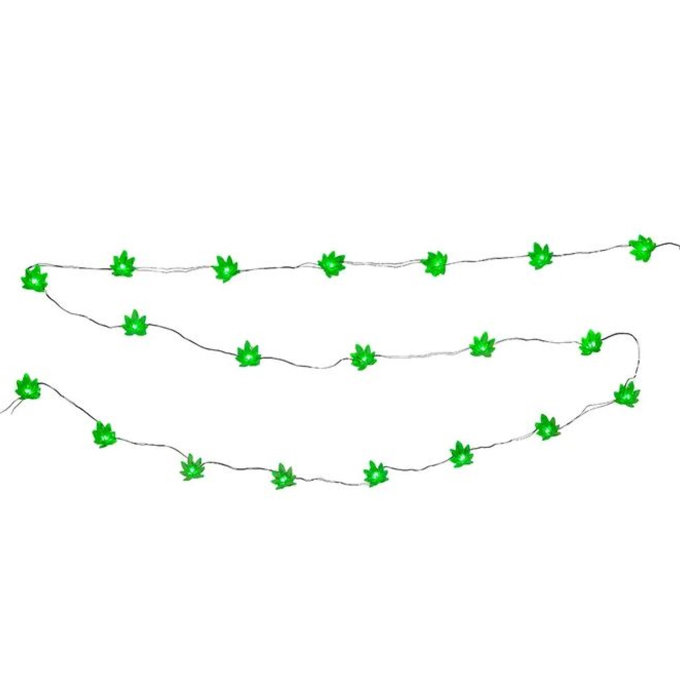 Kurt Adler Indoor Battery Operated UL 20-Light LED Cannabis Fairy String Light Set, 6.3ft