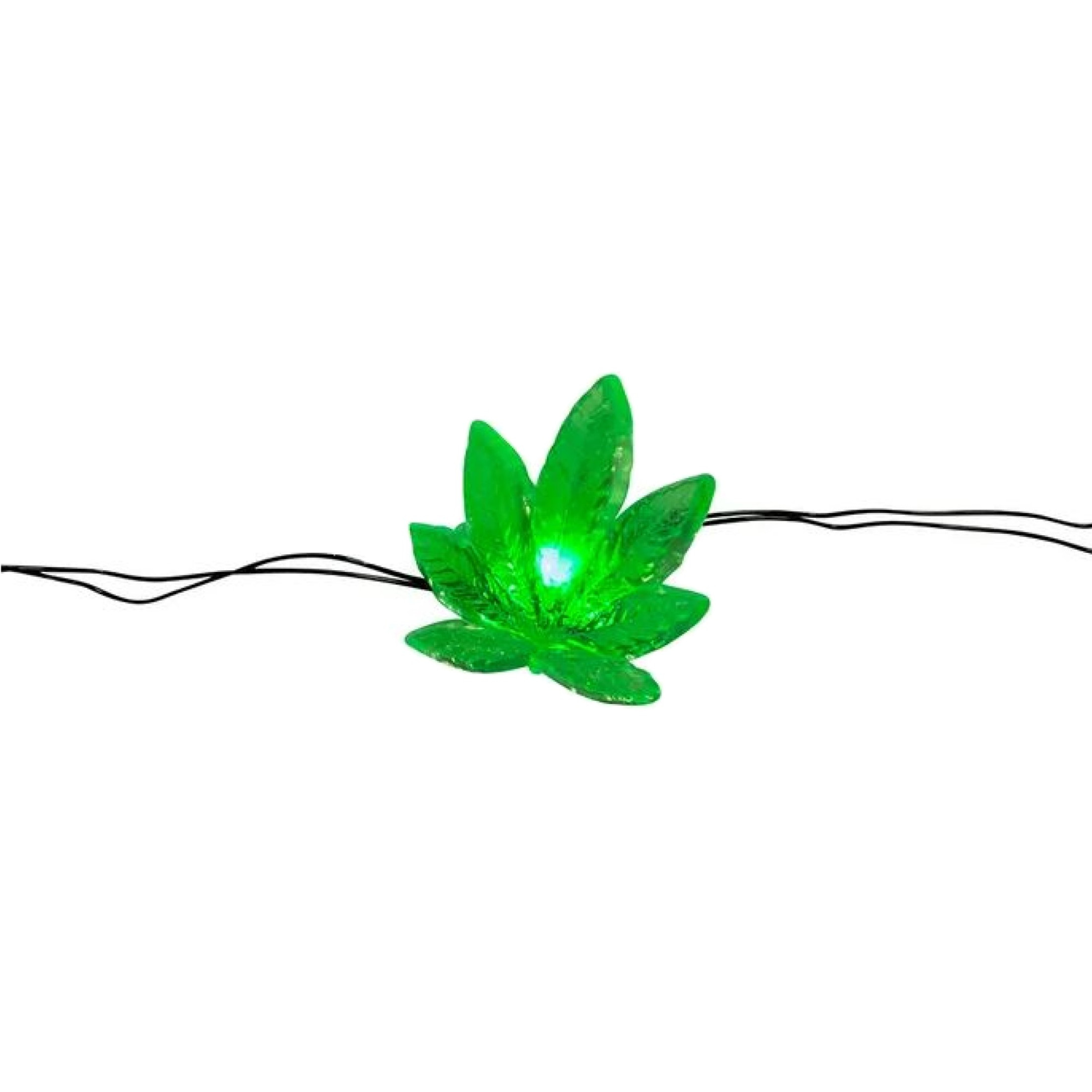 Kurt Adler Indoor Battery Operated UL 20-Light LED Cannabis Fairy String Light Set, 6.3ft