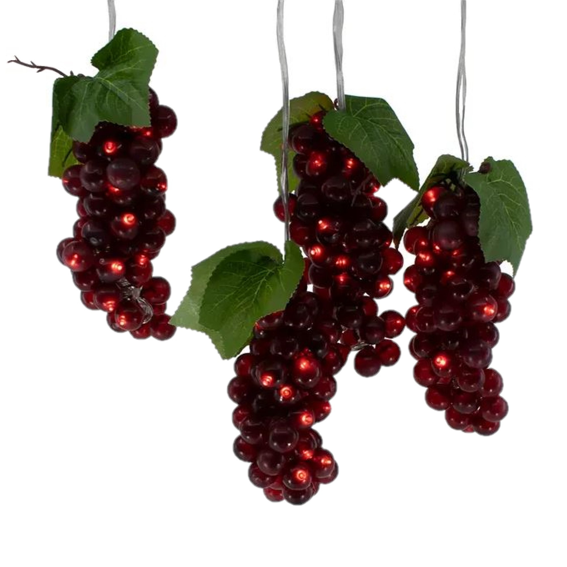 Kurt Adler Indoor/Outdoor UL 100-Light LED Burgundy Grape Cluster Light Set, 5.3ft