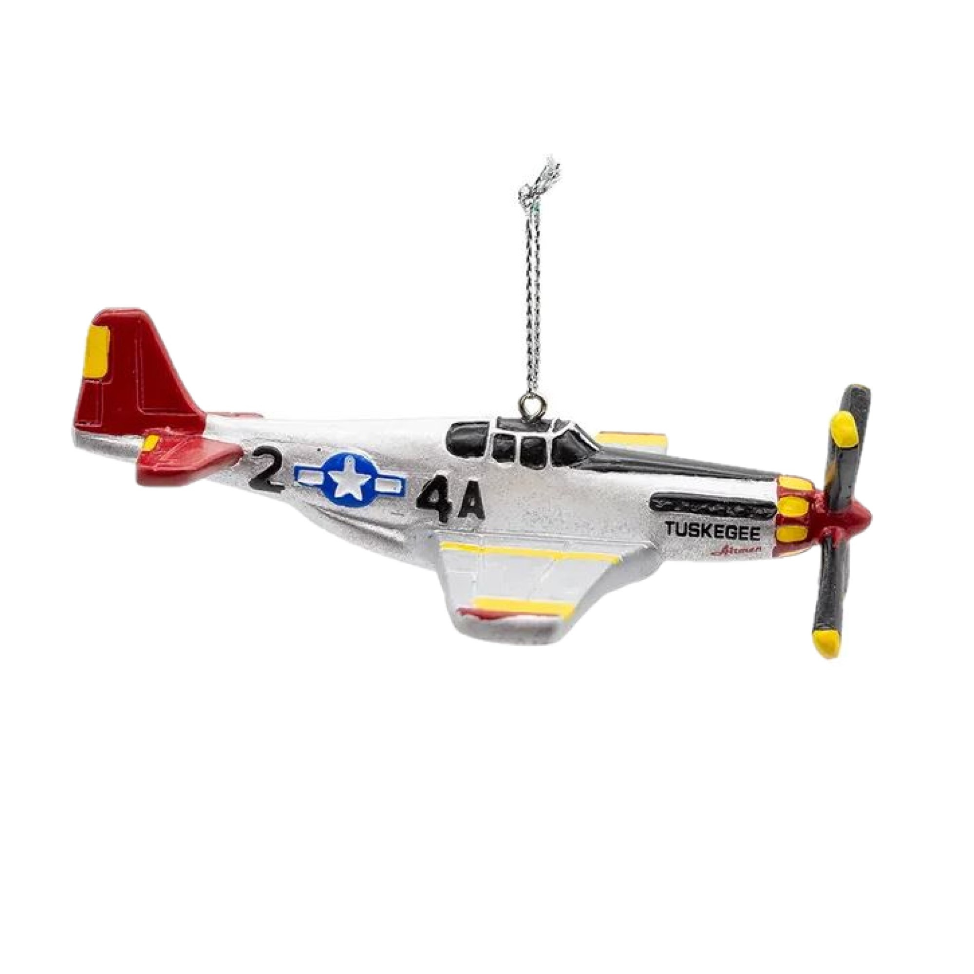 Kurt Adler Resin Ornament for Christmas Tree, Tuskegee Airplane