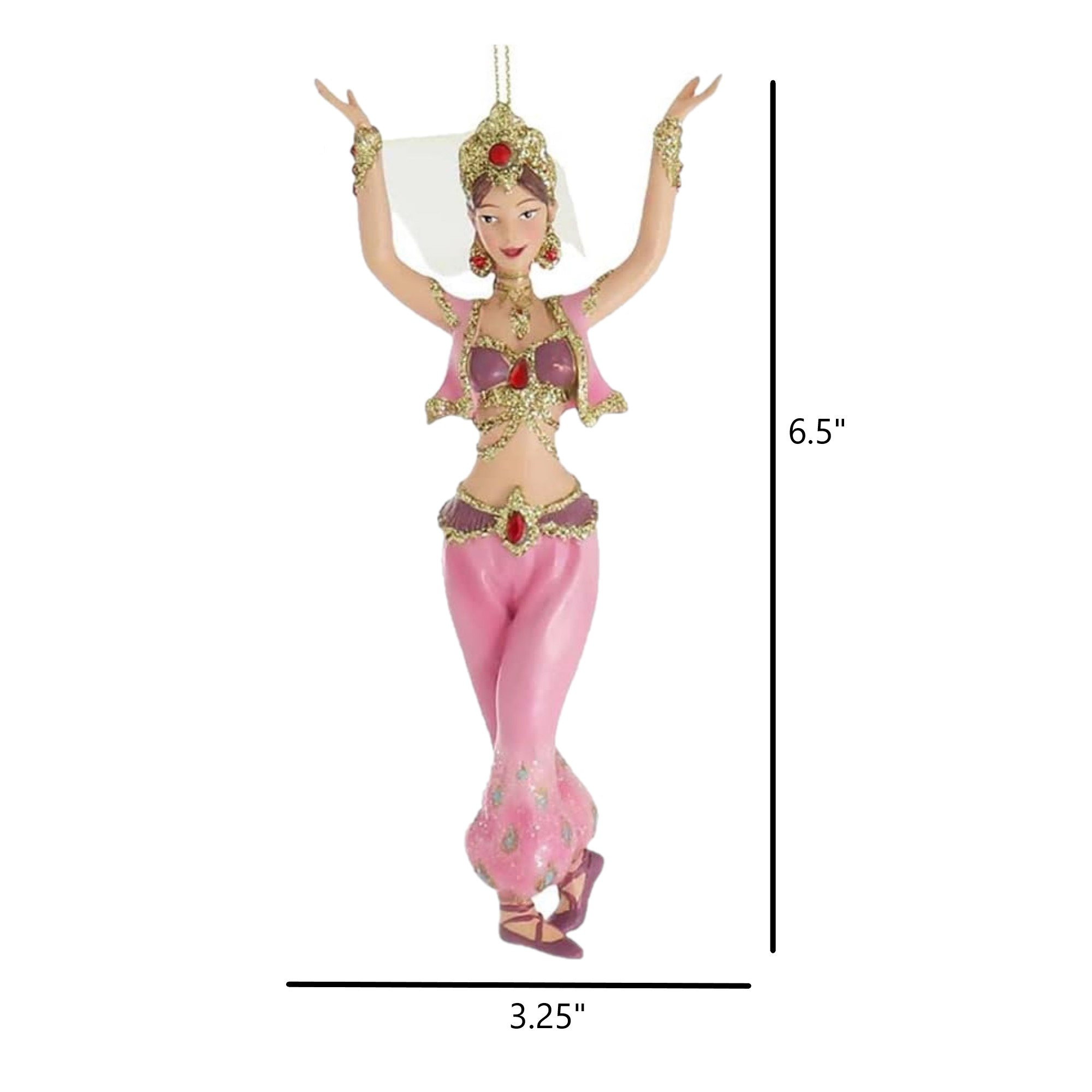 Kurt Adler Resin Ornament for Christmas Tree, Arabian Dancer