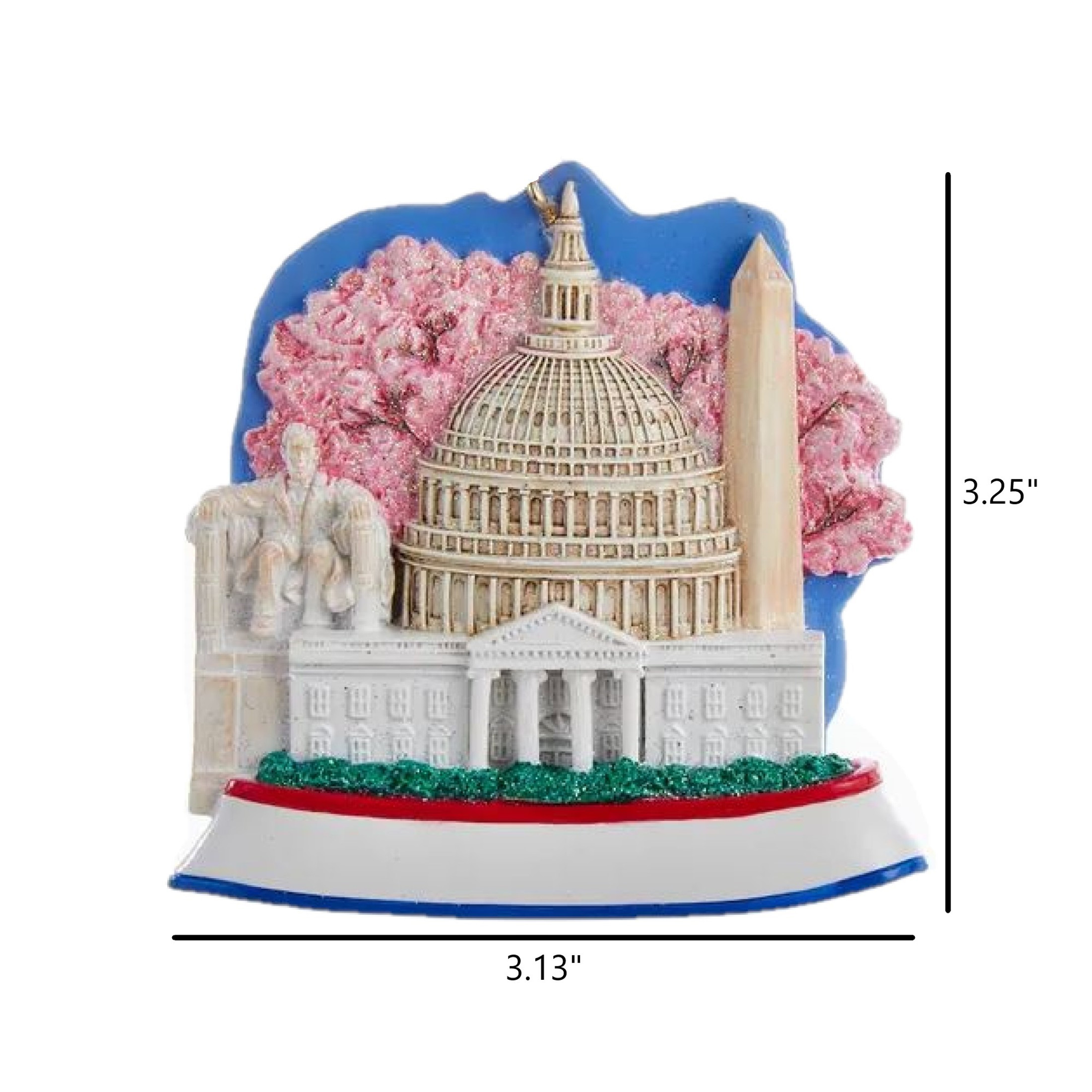Kurt Adler Resin Ornament for Christmas Tree, Washington DC Scene