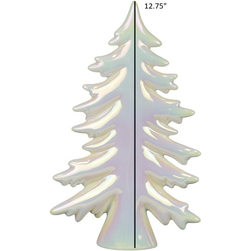 Old World Christmas Iridescent Ceramic Tabletop Trees Set (3 Assorted Sizes)