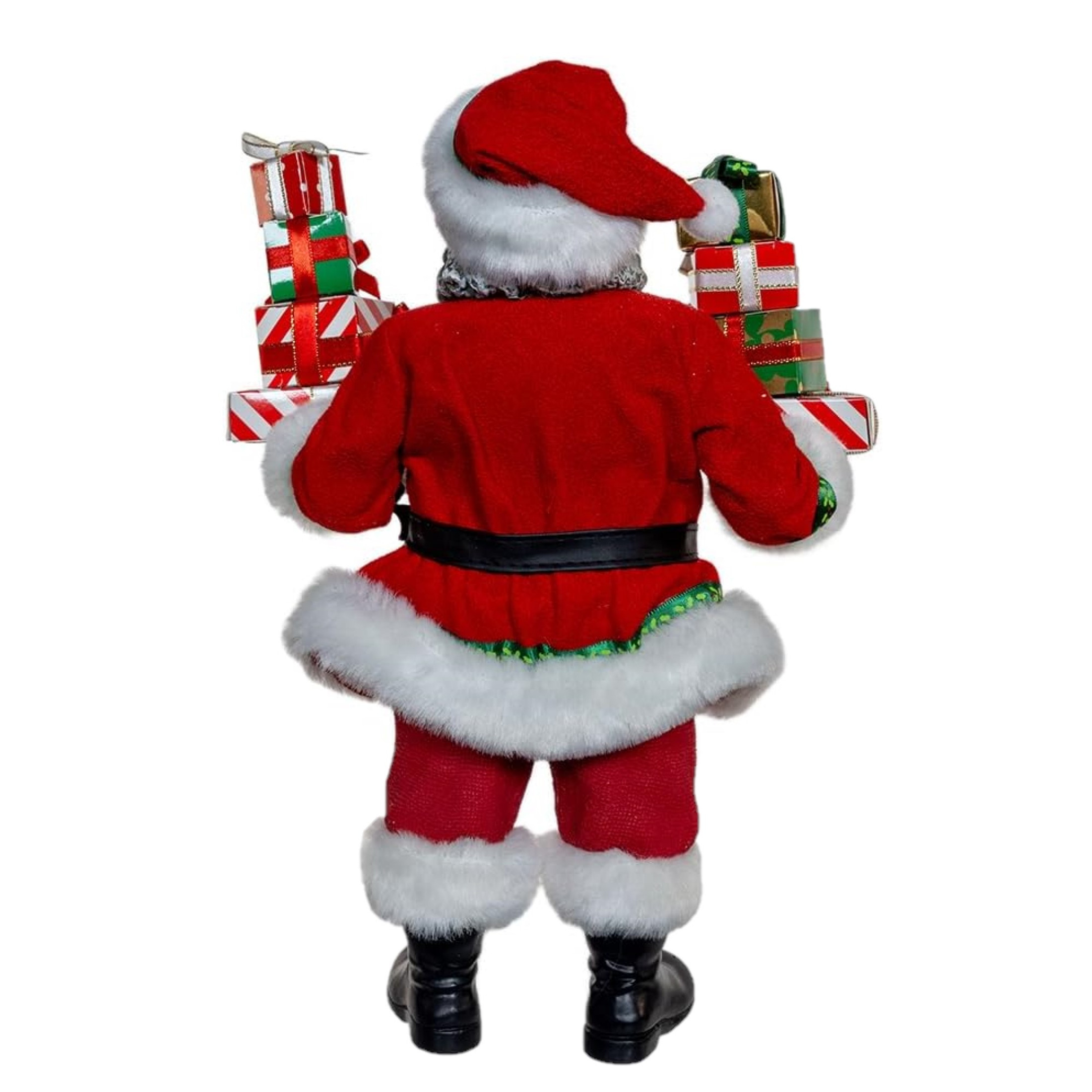 Kurt Adler Fabriche Christmas Figurine, African American Santa with Gifts, 10.5in