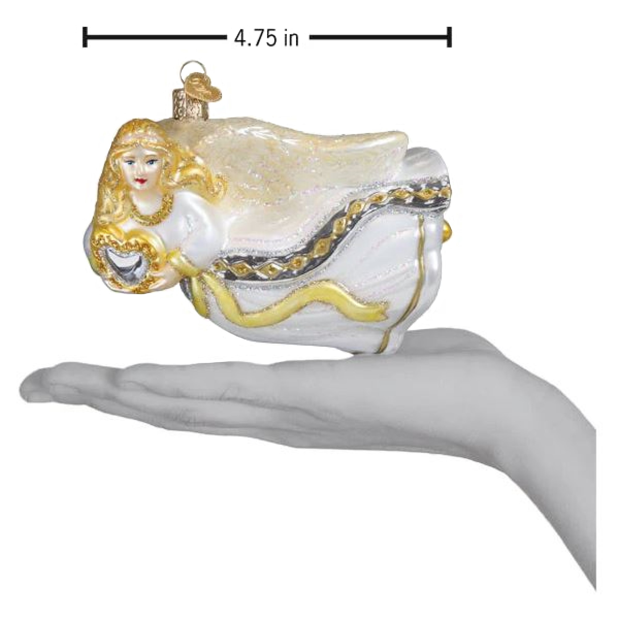 Old World Christmas Blown Glass Ornament for Christmas Tree, Angel with Heart