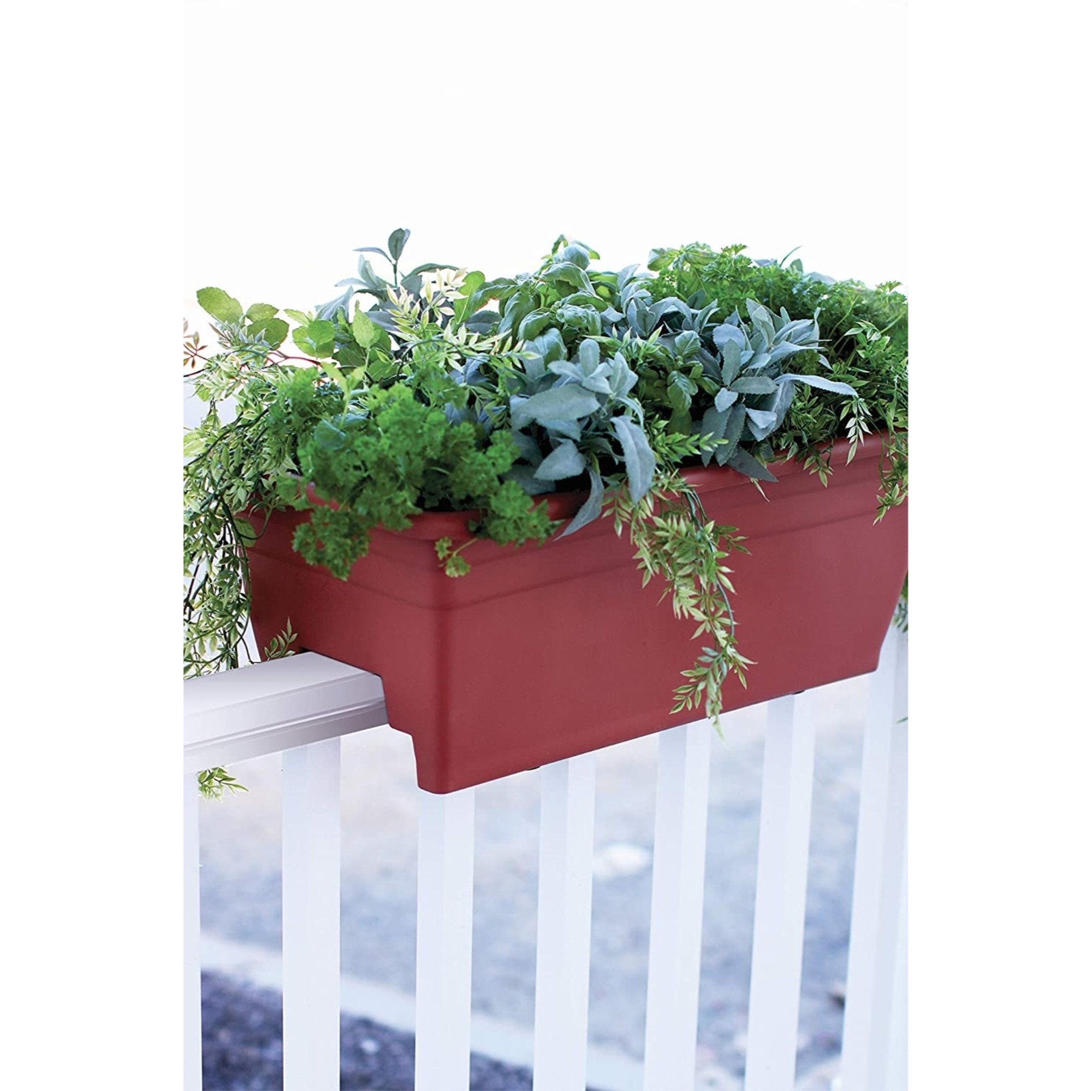 The HC Companies Plastic Deck Rail Rectangular Planter