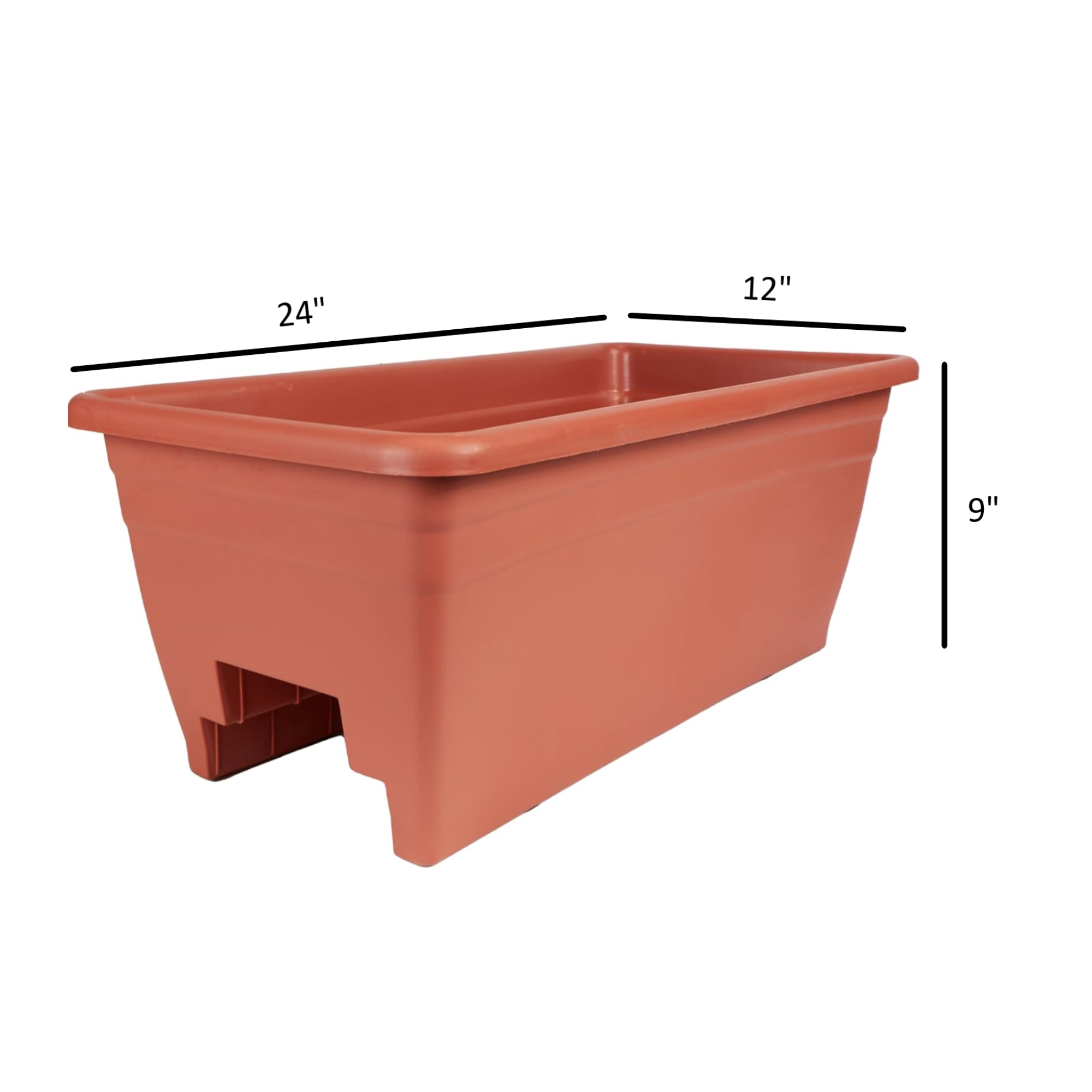 The HC Companies Plastic Deck Rail Rectangular Planter