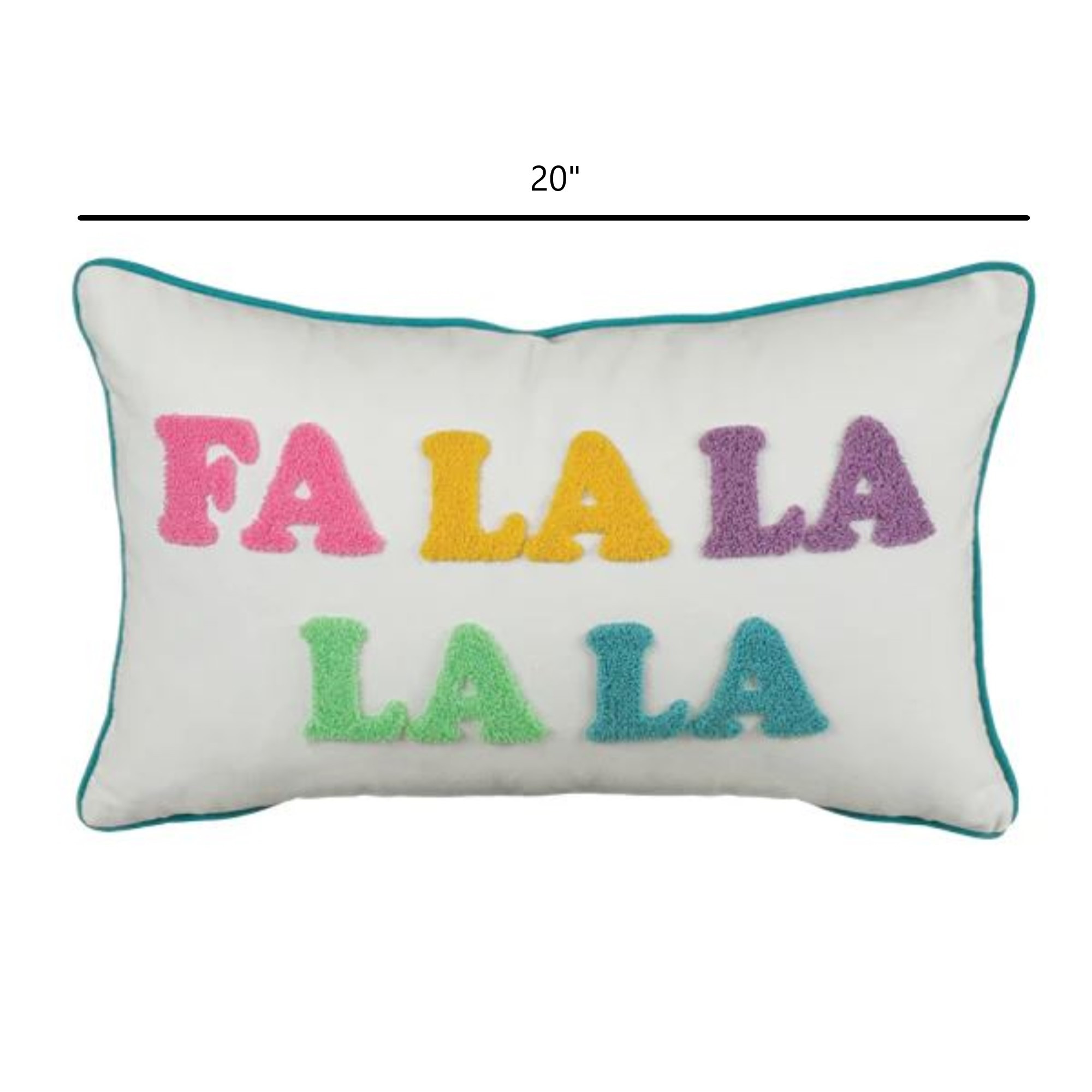 Old World Christmas Rectangular Decorative Holiday Pillow, Fa La La La La, 20in