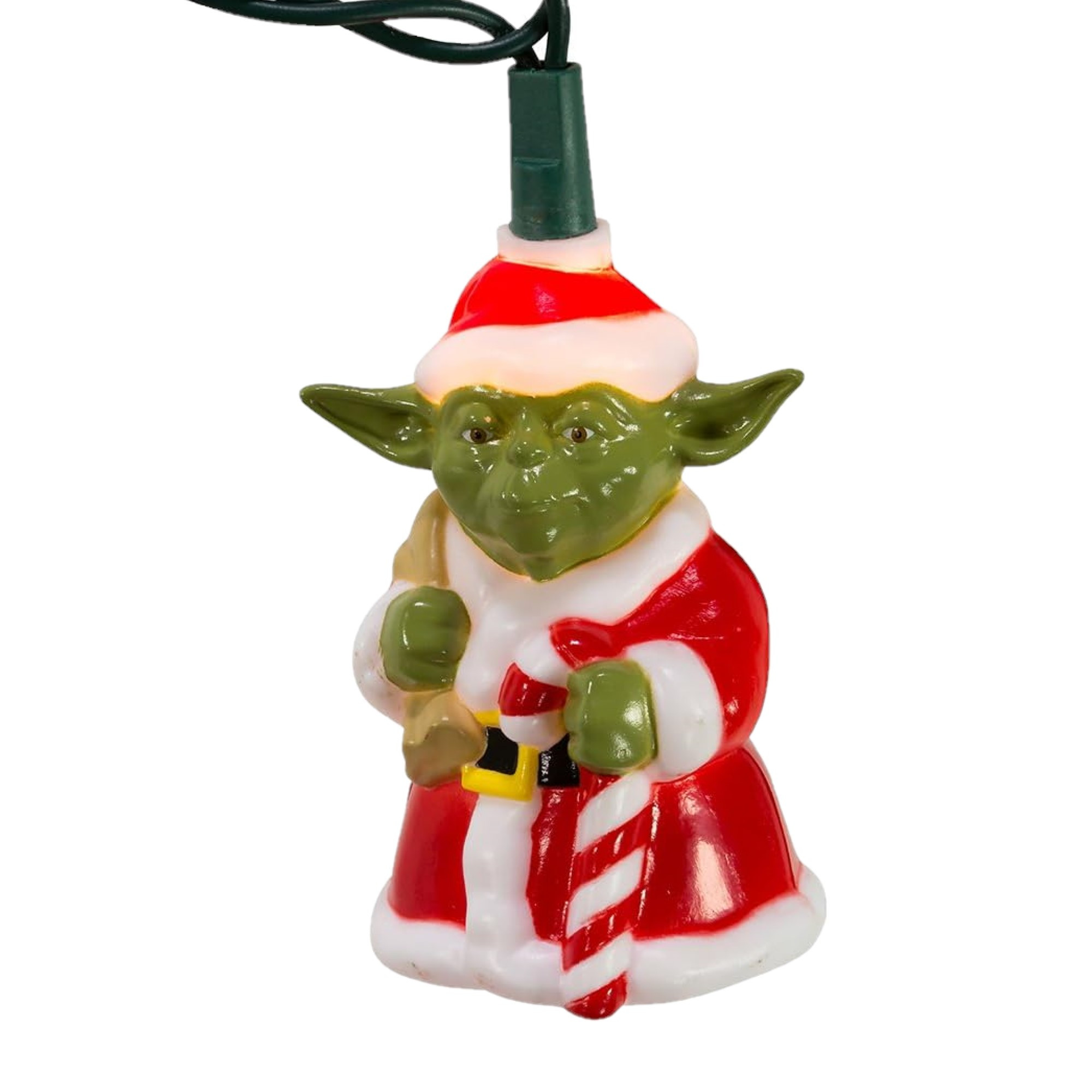Kurt Adler Indoor/Outdoor UL 10-Light Yoda in Santa Suit Light Set, 11.5ft