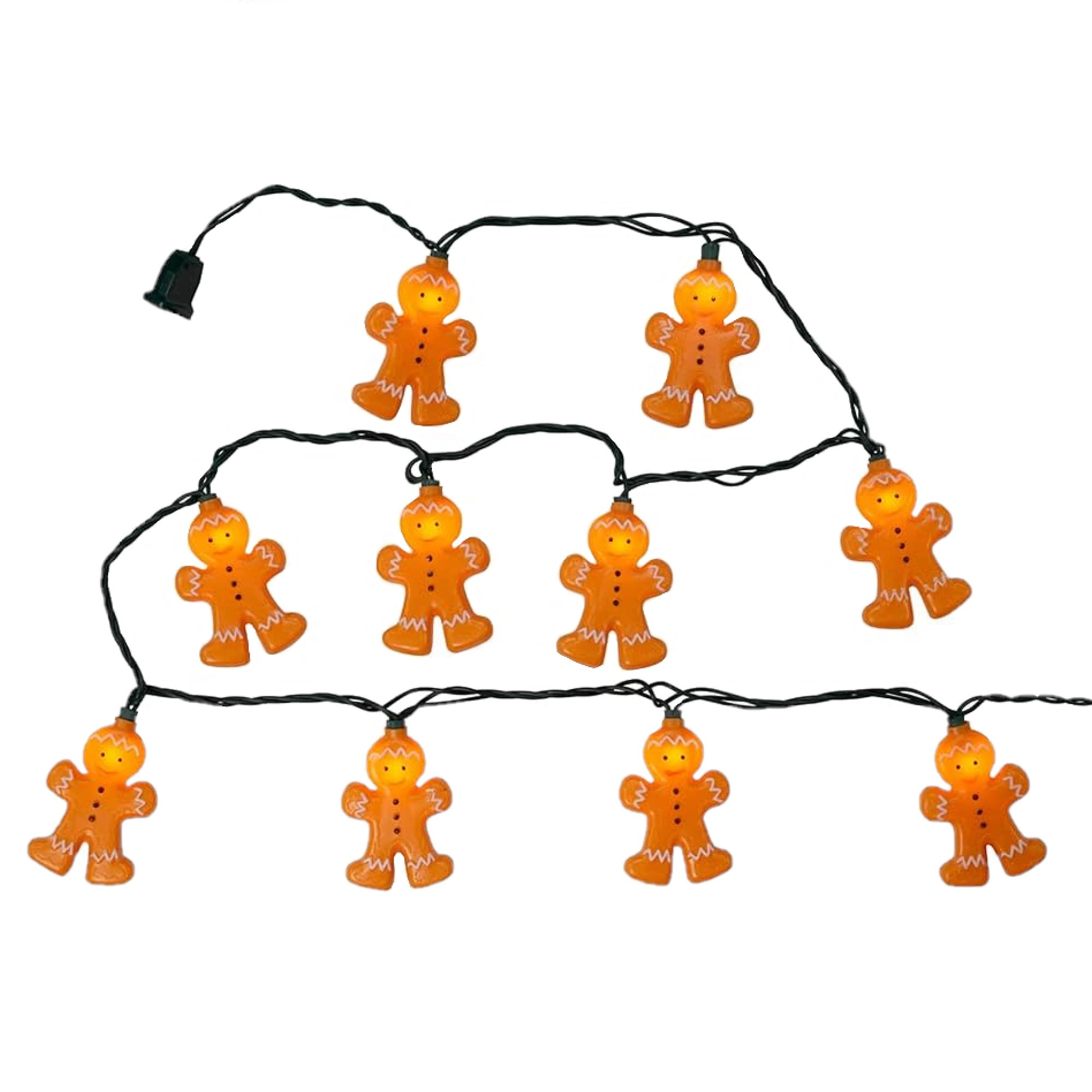 Kurt Adler Indoor/Outdoor UL 10-Light Gingerbread Light Set, 9ft
