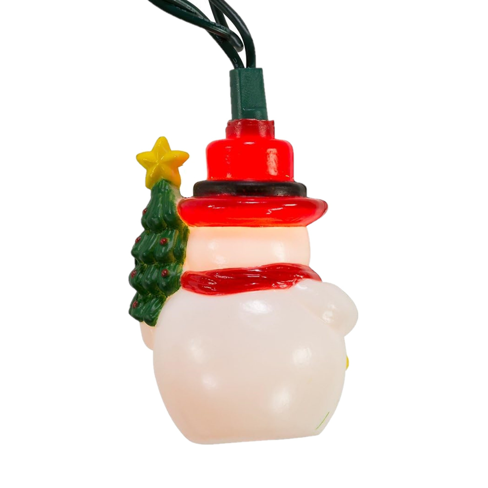 Kurt Adler Indoor/Outdoor UL 10-Light Snowman with Christmas Tree Light Set, 9ft