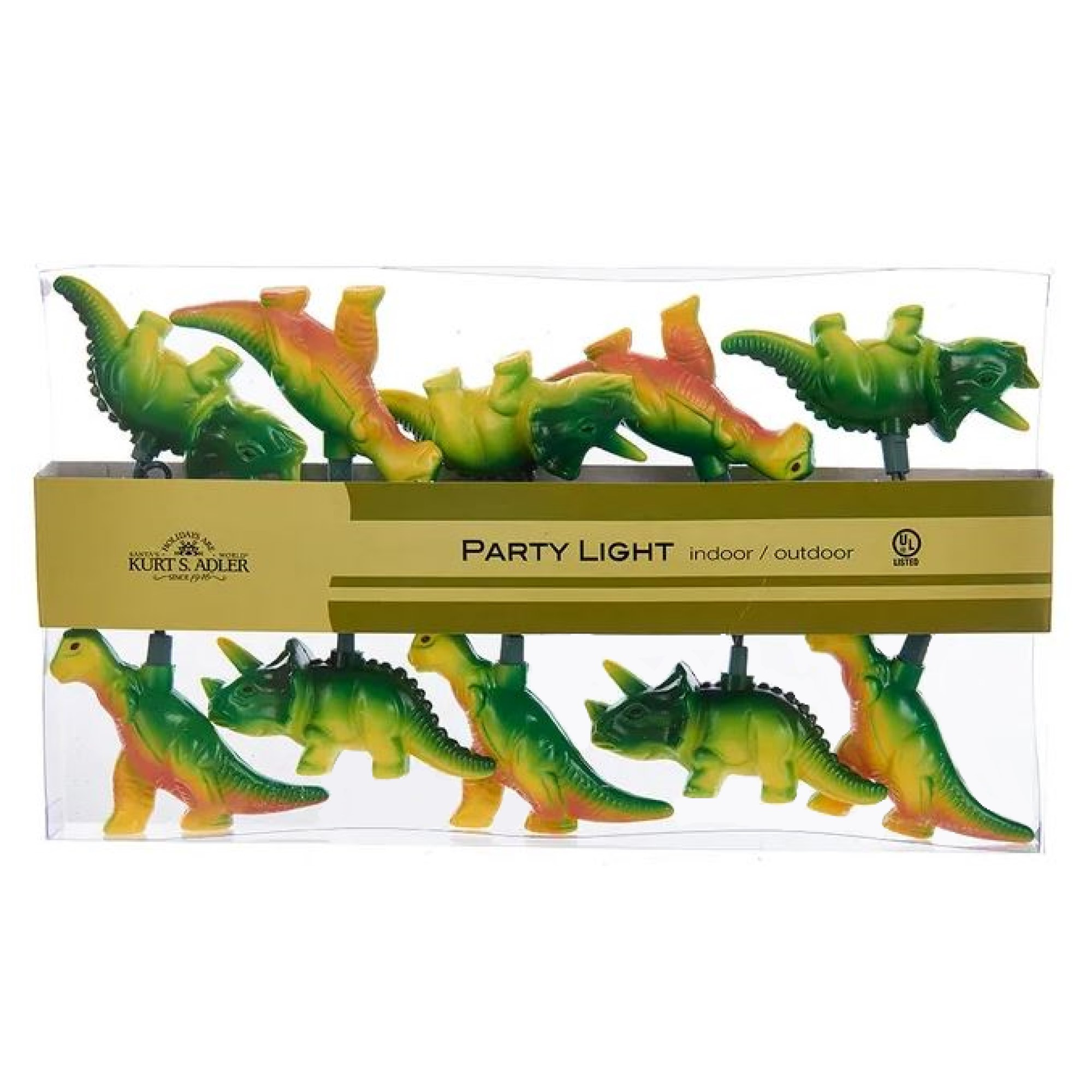 Kurt Adler Indoor/Outdoor UL 10-Light Dinosaur Light Set, 9ft